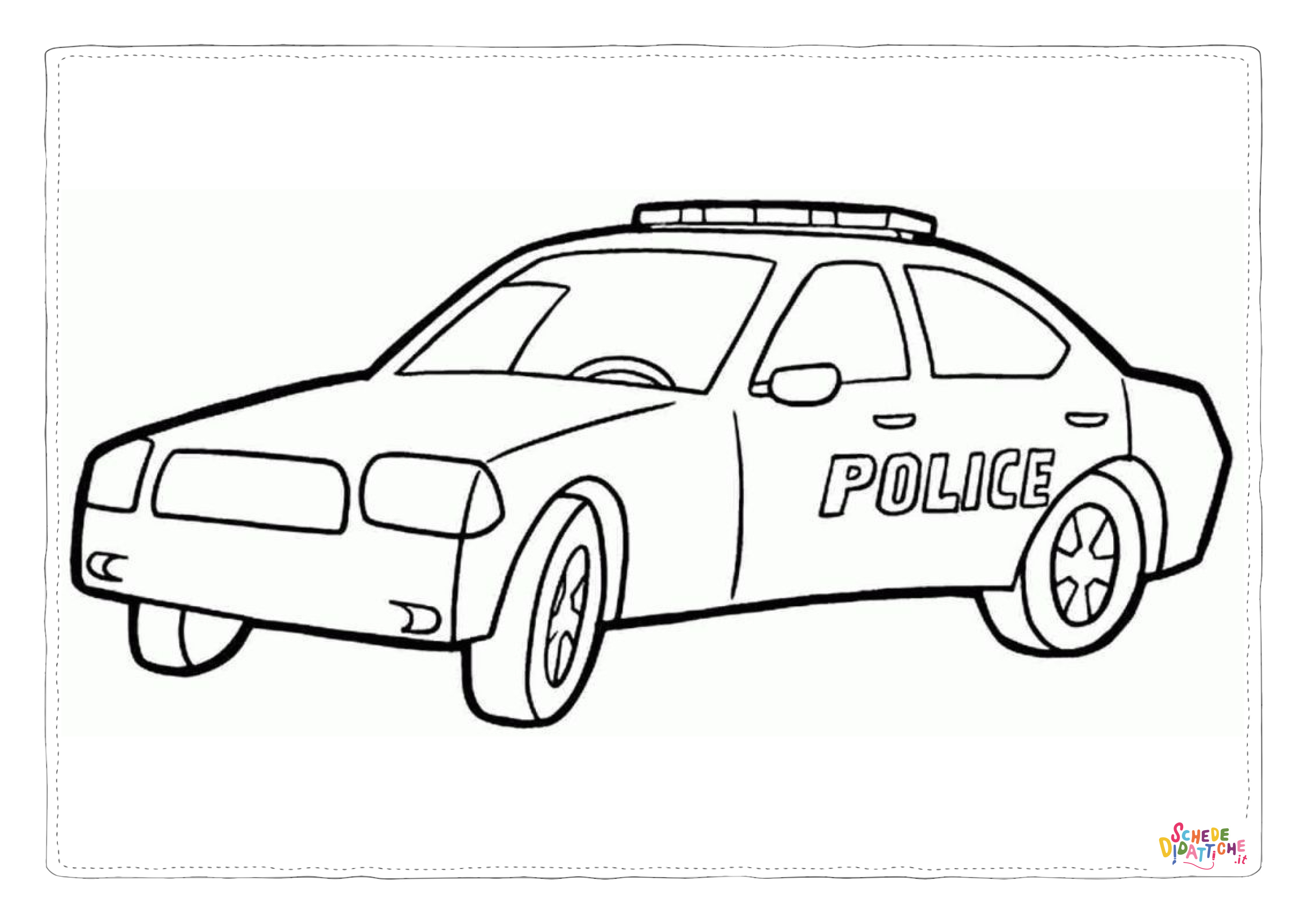 Disegno "Disegno di auto della polizia da stampare e colorare 24" Disegno di auto della polizia da stampare e colorare 24