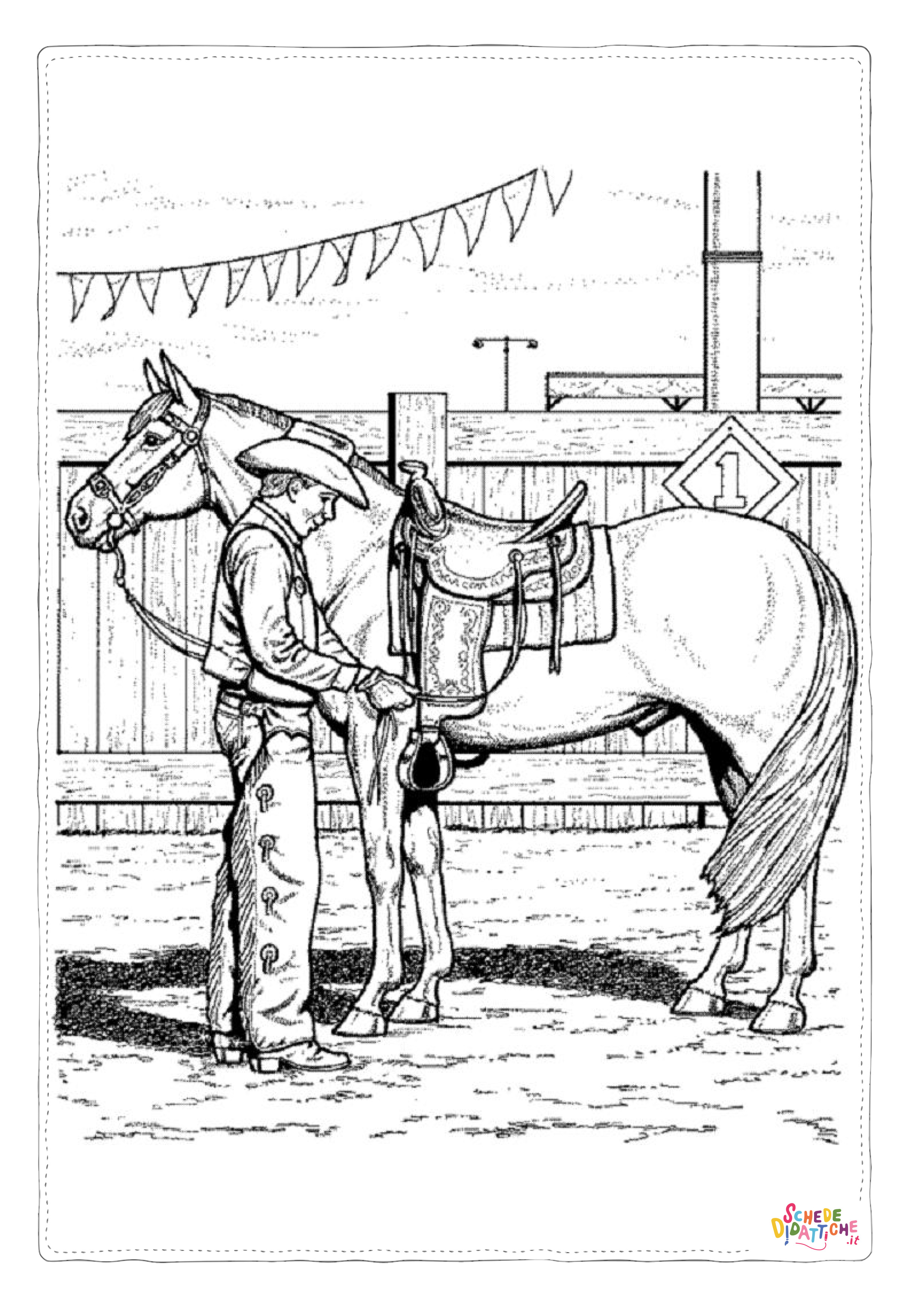 Disegno "Disegno di rodeo da stampare e colorare" Disegno di rodeo da stampare e colorare