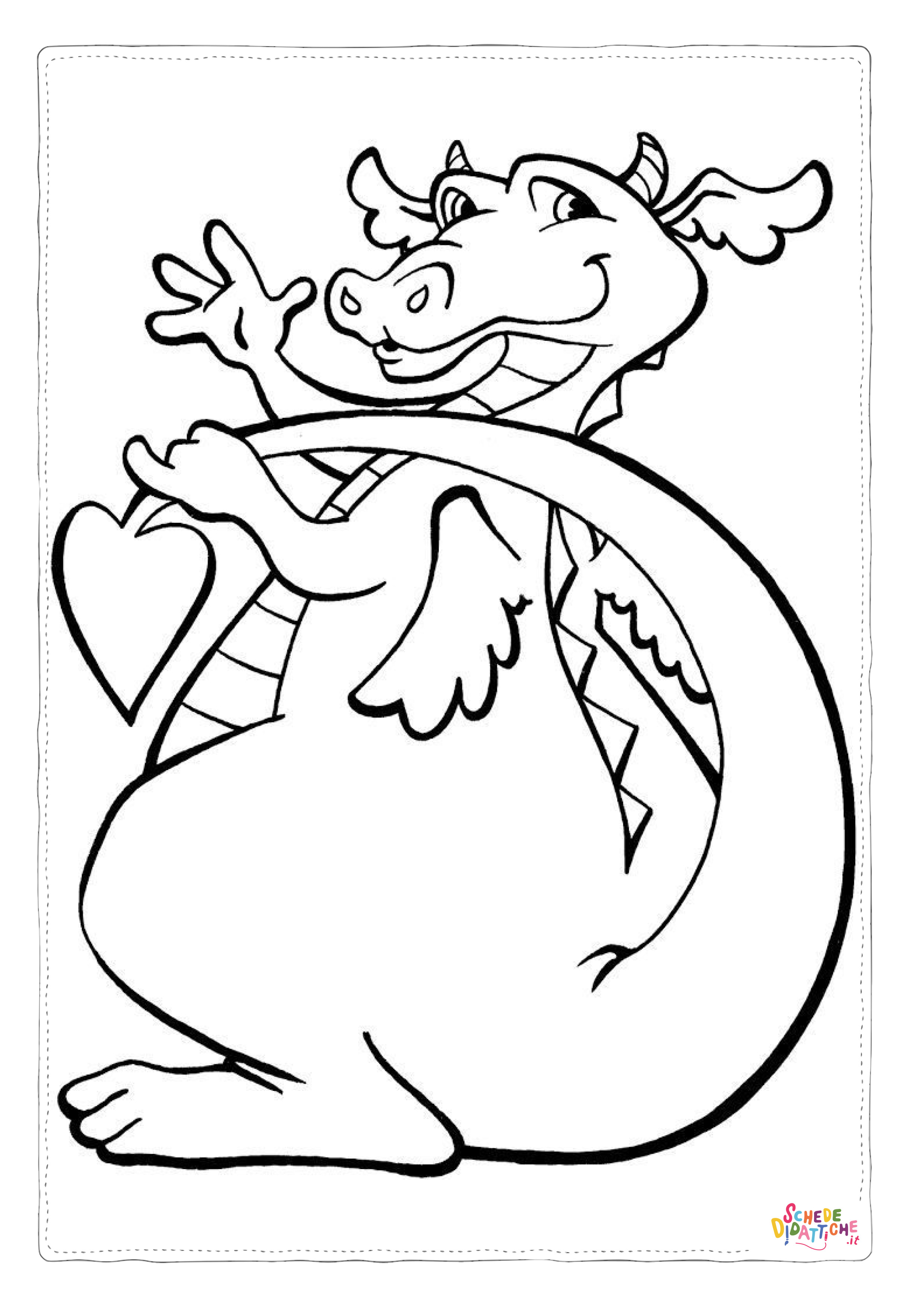 Disegno "Disegno di dragone da stampare e colorare 27" Disegno di dragone da stampare e colorare 27