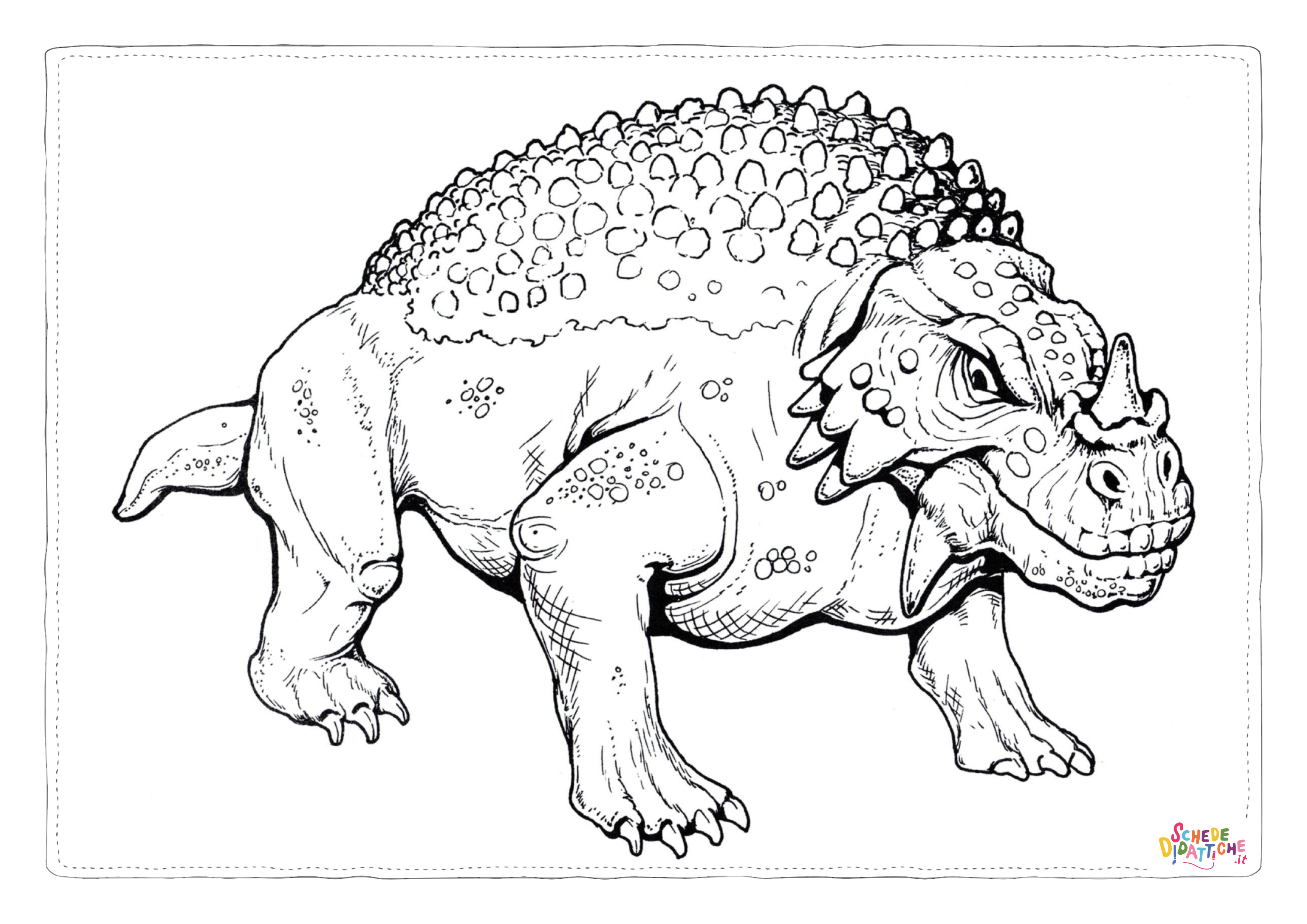 Disegno "Disegno di Anchilosauro da stampare e colorare 6" Disegno di Anchilosauro da stampare e colorare 6