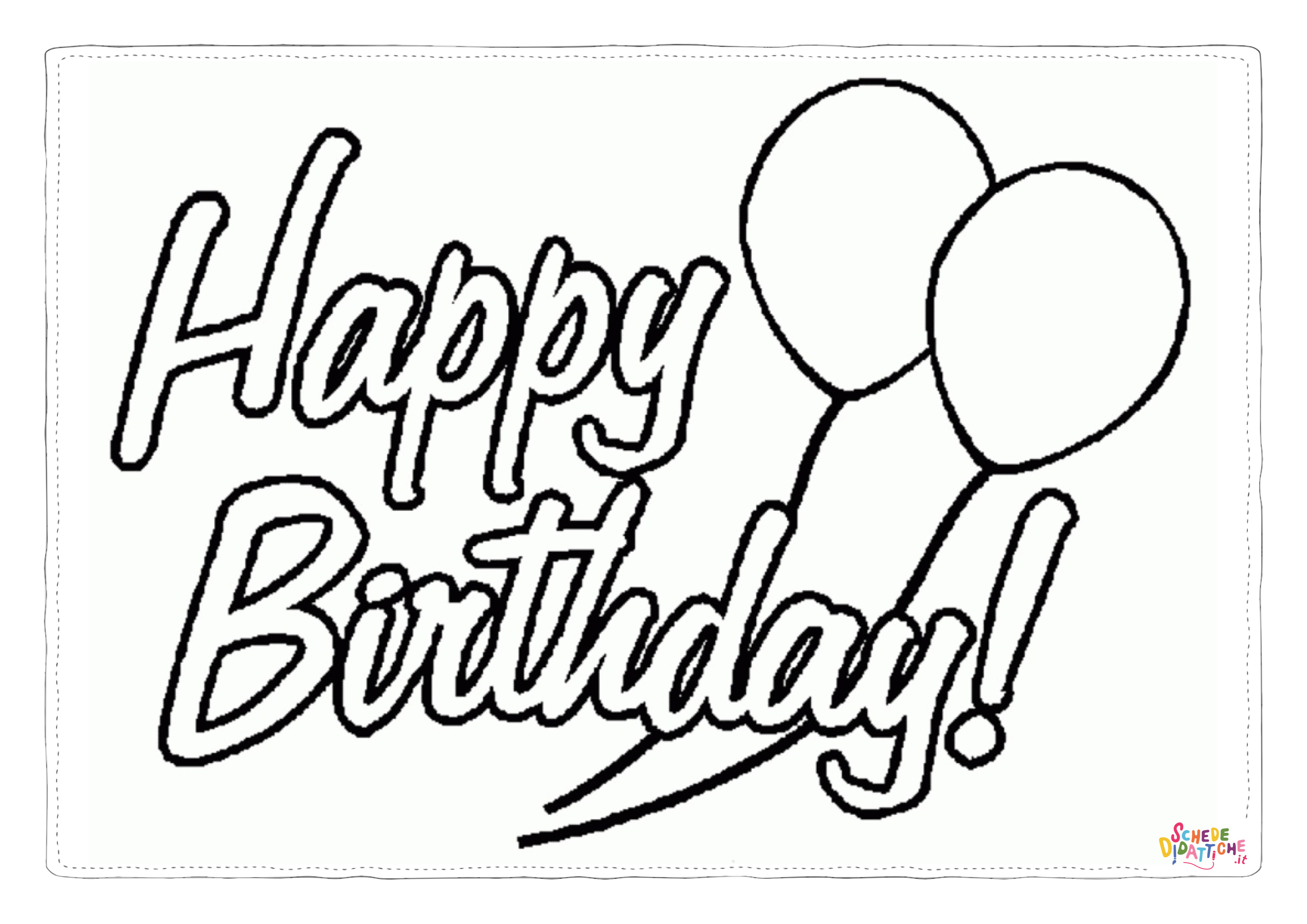 Disegno "Disegno di compleanno da stampare e colorare 12" Disegno di compleanno da stampare e colorare 12