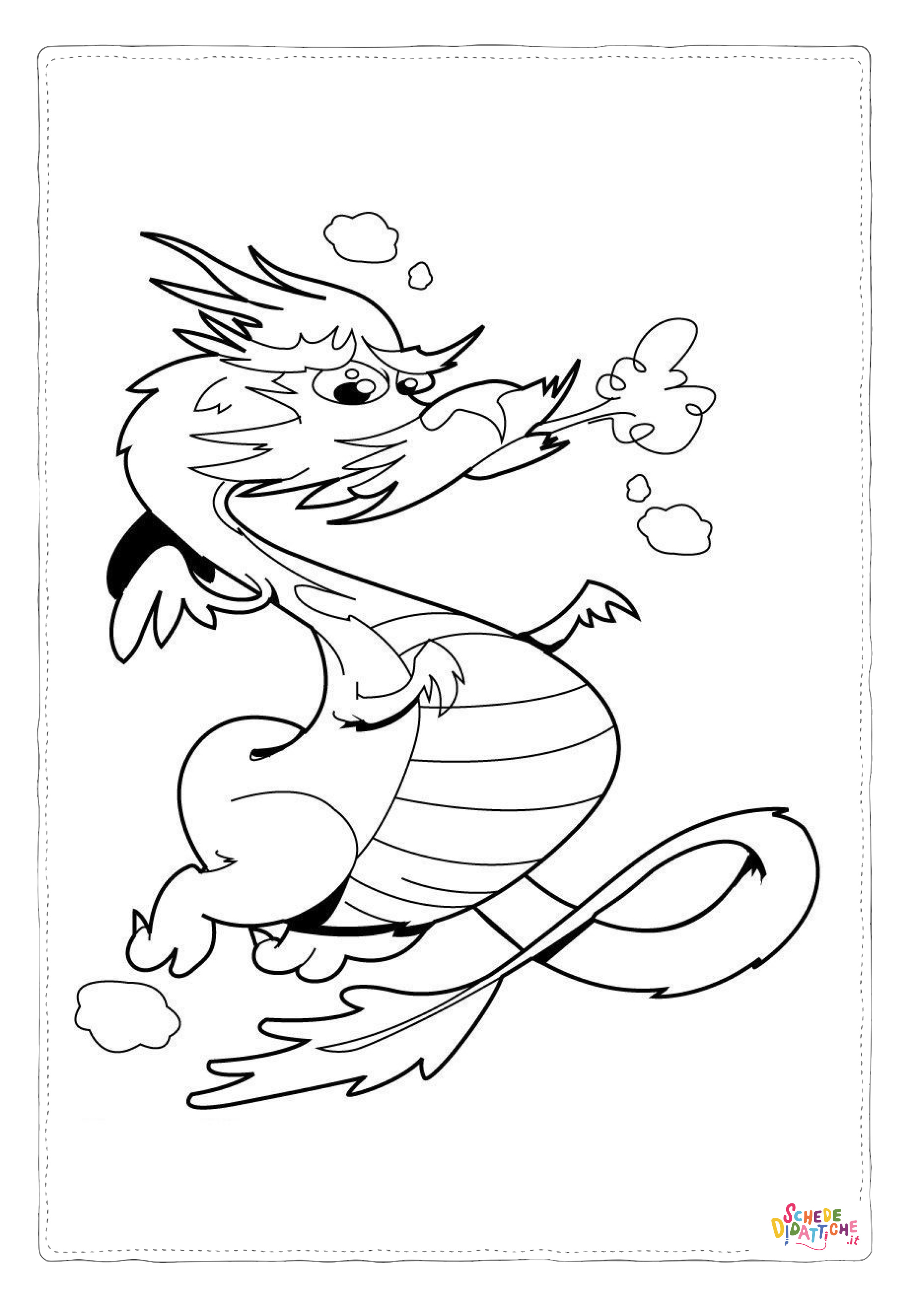 Disegno "Disegno di dragone da stampare e colorare 39" Disegno di dragone da stampare e colorare 39