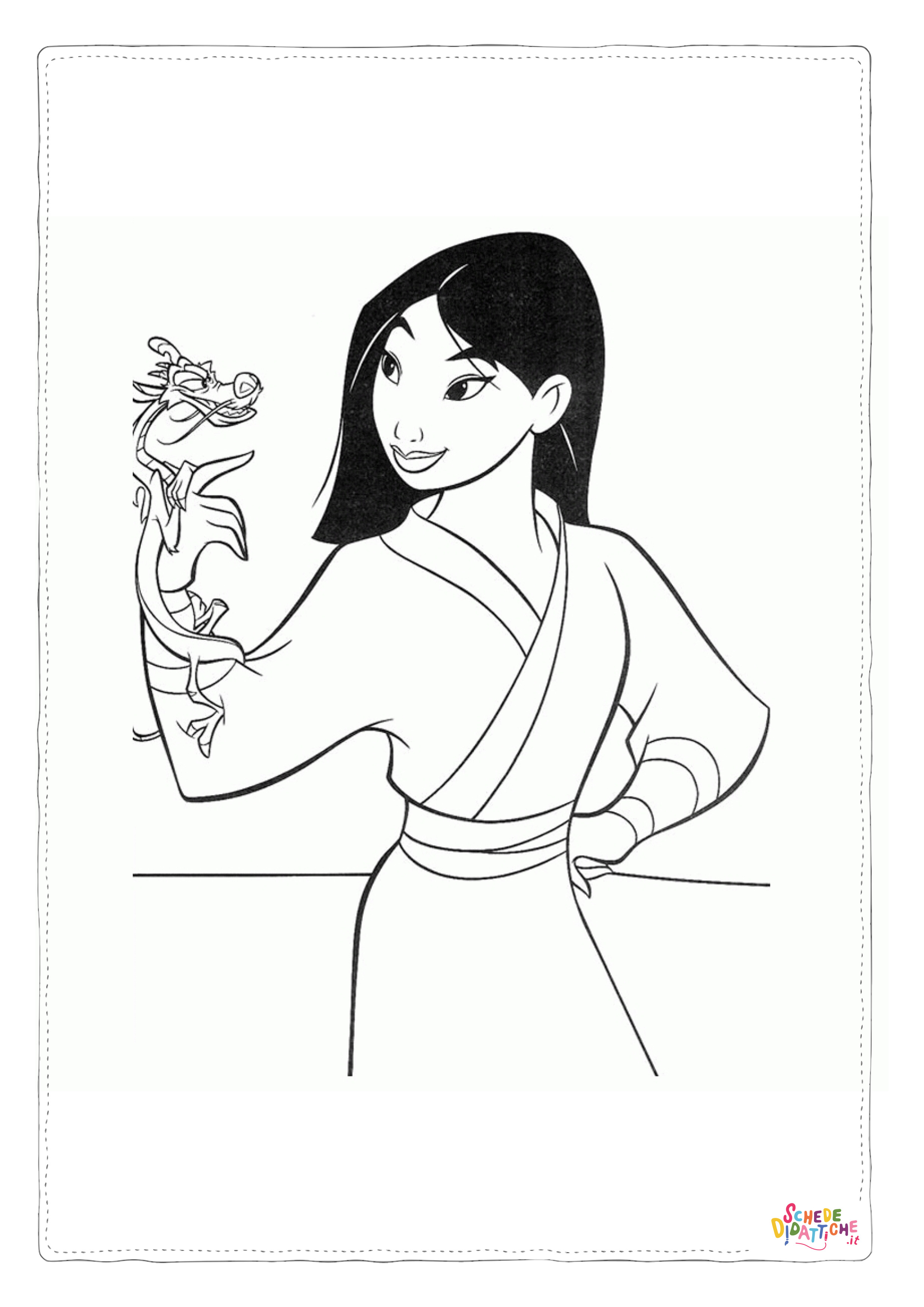 Disegno di Mulan da stampare e colorare 18