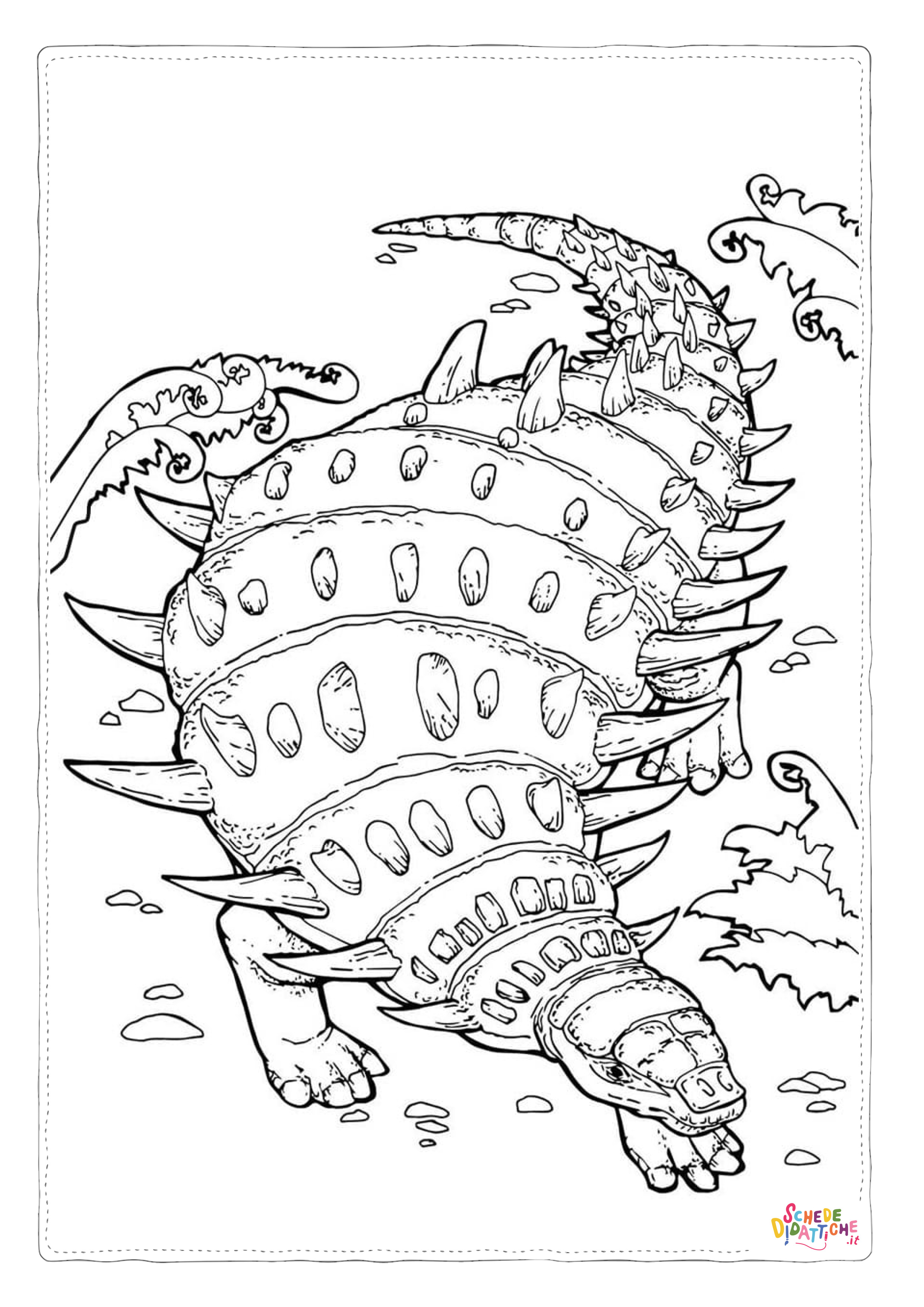 Disegno "Disegno di Anchilosauro da stampare e colorare 2" Disegno di Anchilosauro da stampare e colorare 2