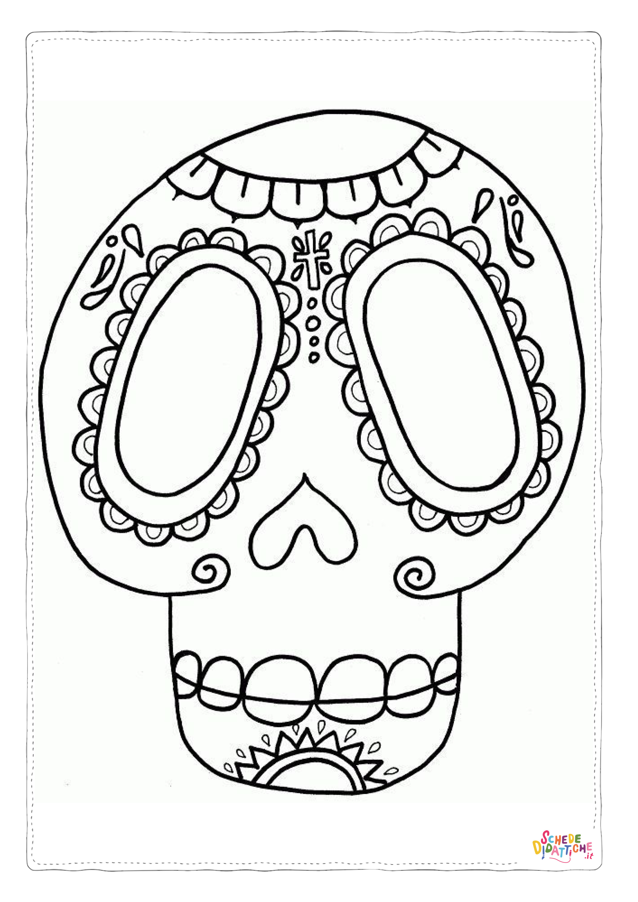 Disegno "Disegno di teschio e scheletro da stampare e colorare 63" Disegno di teschio e scheletro da stampare e colorare 63