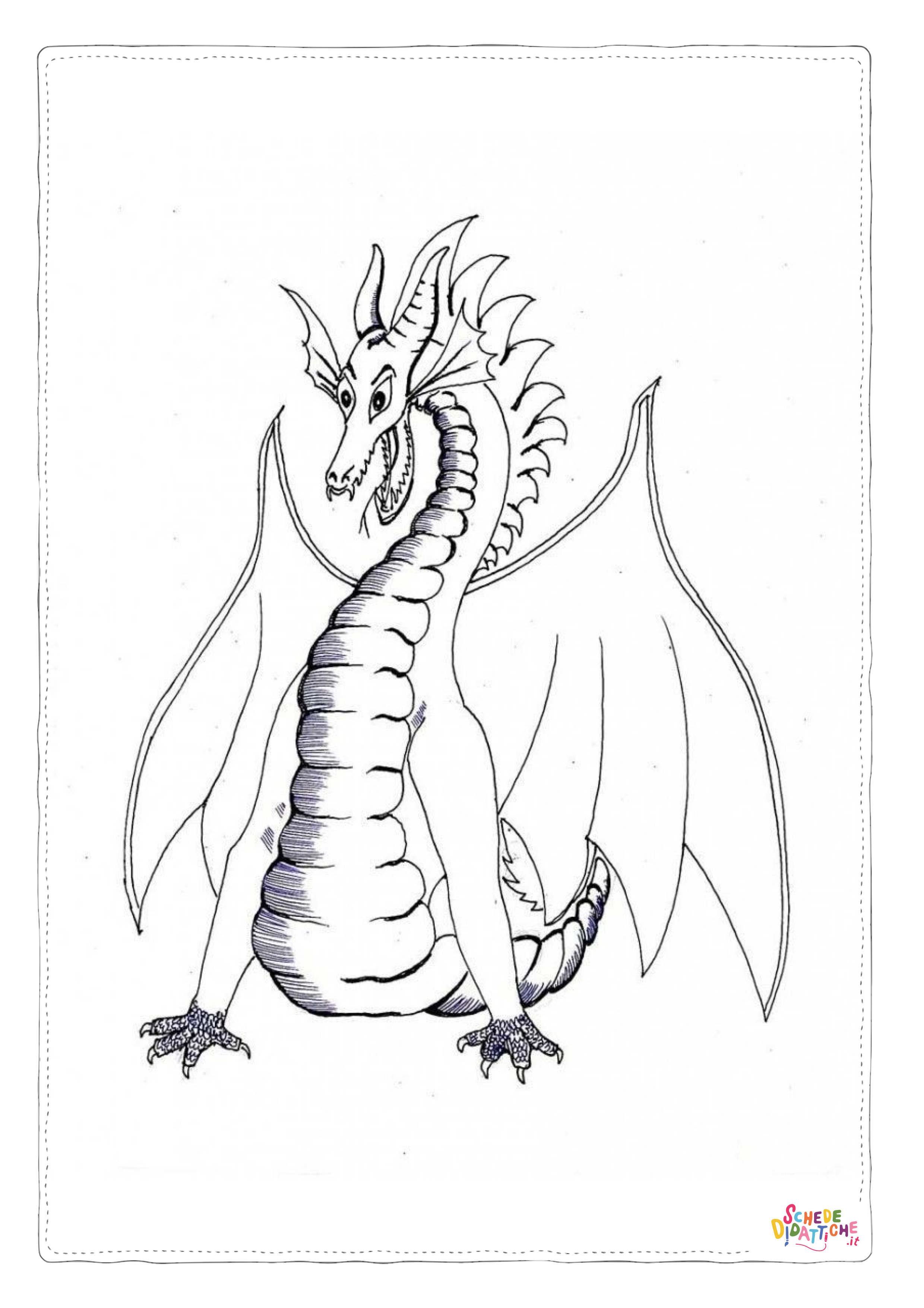 Disegno "Disegno di dragone da stampare e colorare 55" Disegno di dragone da stampare e colorare 55