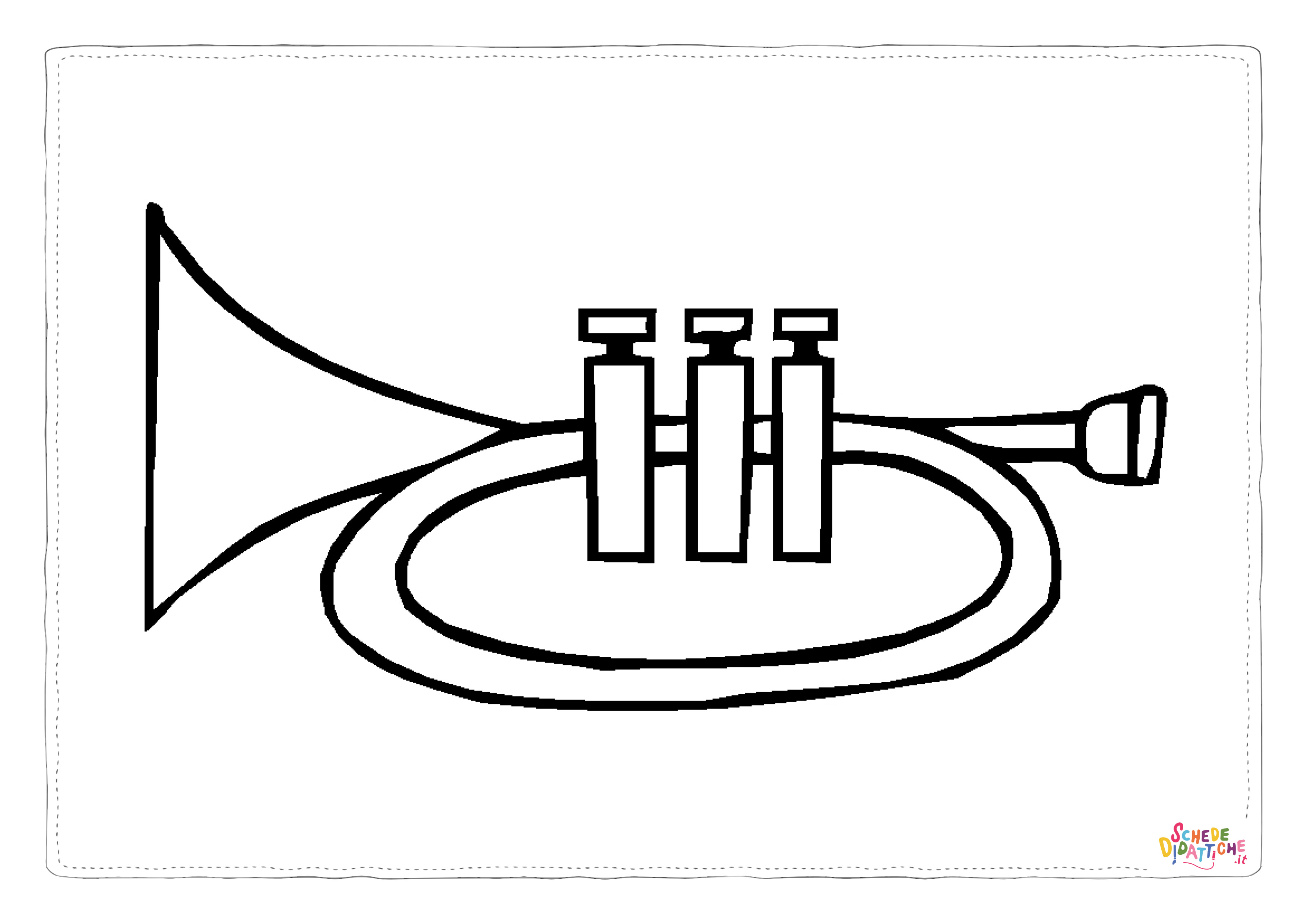 Disegno di strumento musicale da stampare e colorare 1