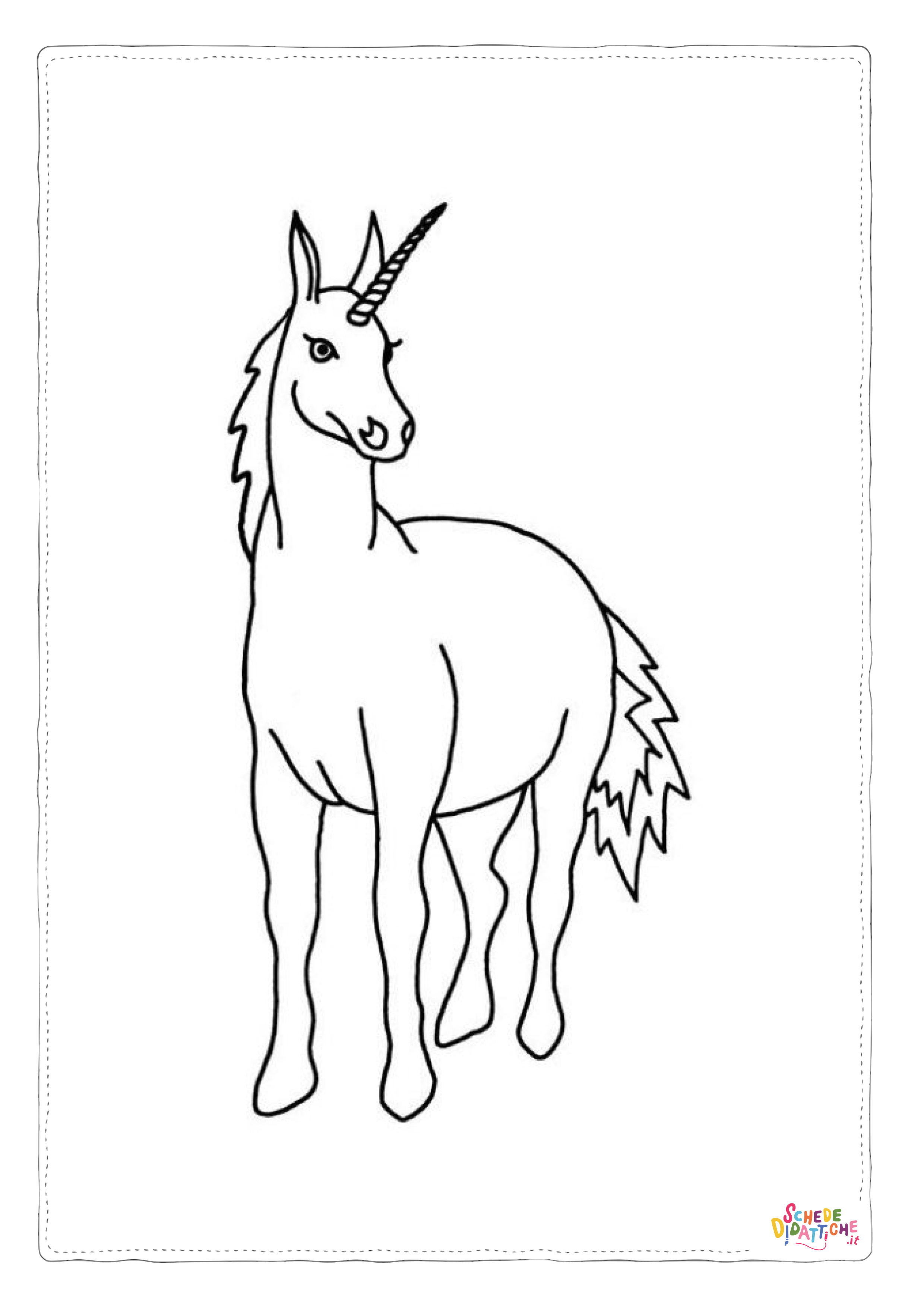 Disegno di unicorno da stampare e colorare 136