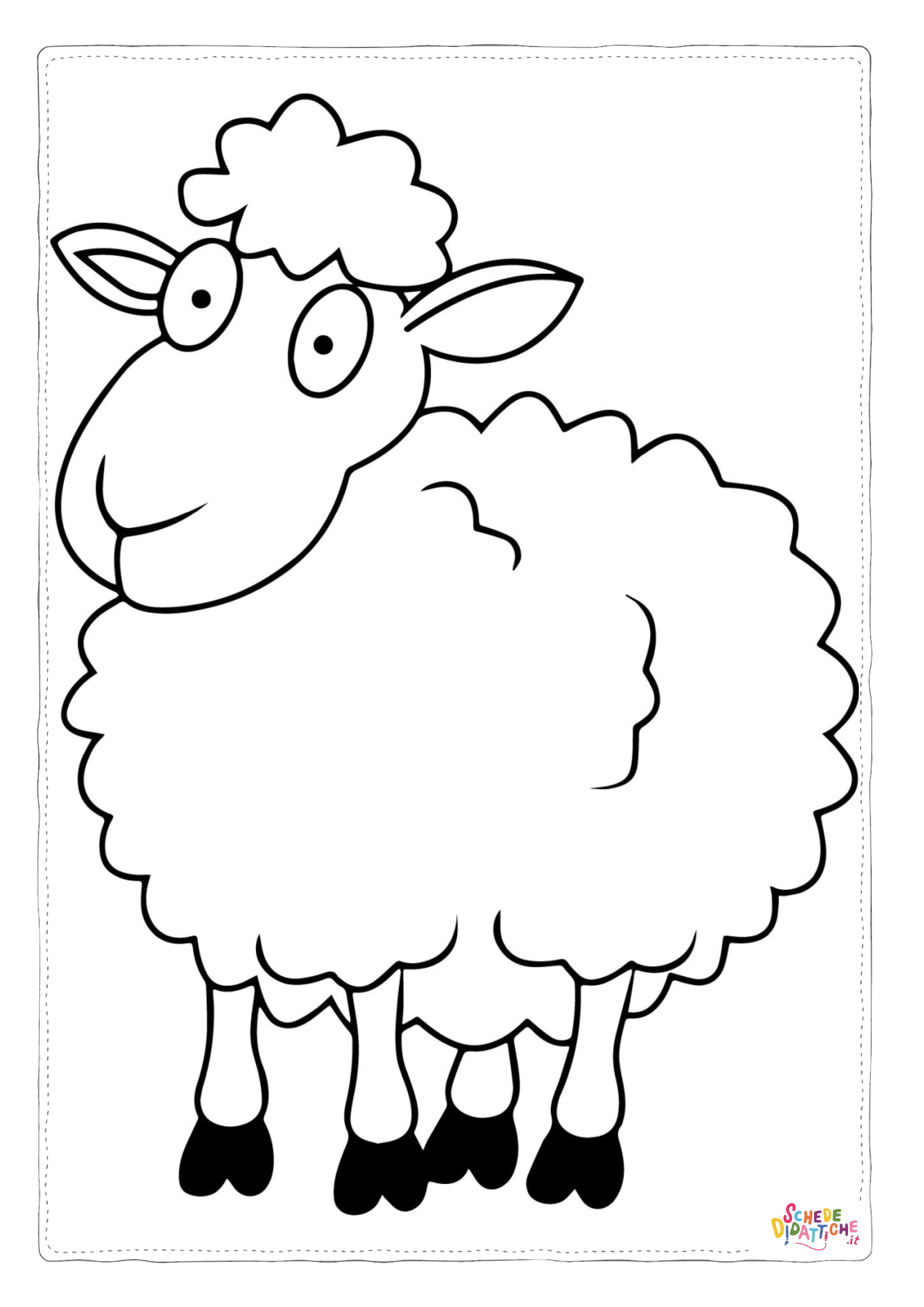 Disegno "Disegno di pecora da stampare e colorare 38" Disegno di pecora da stampare e colorare 38