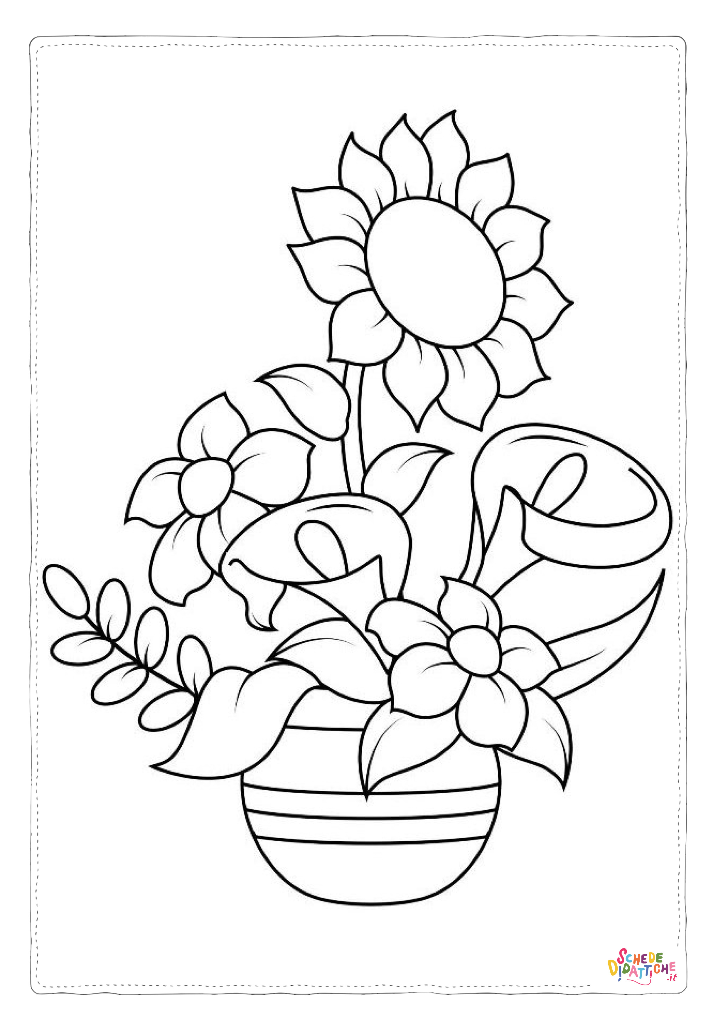 Disegno "Disegno di fiore da stampare e colorare 214" Disegno di fiore da stampare e colorare 214