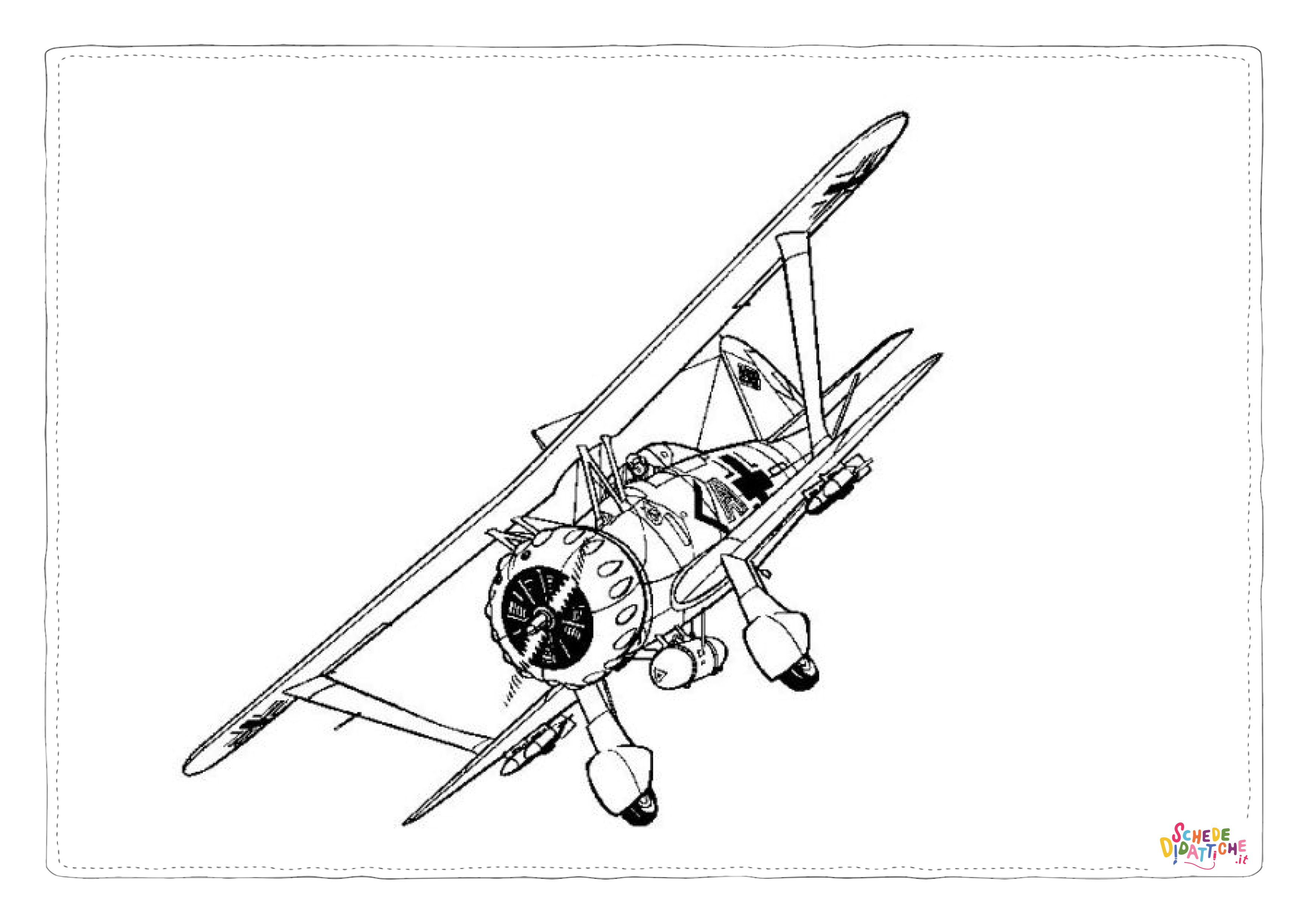 Disegno "Disegno di aereo militare da stampare e colorare 43" Disegno di aereo militare da stampare e colorare 43