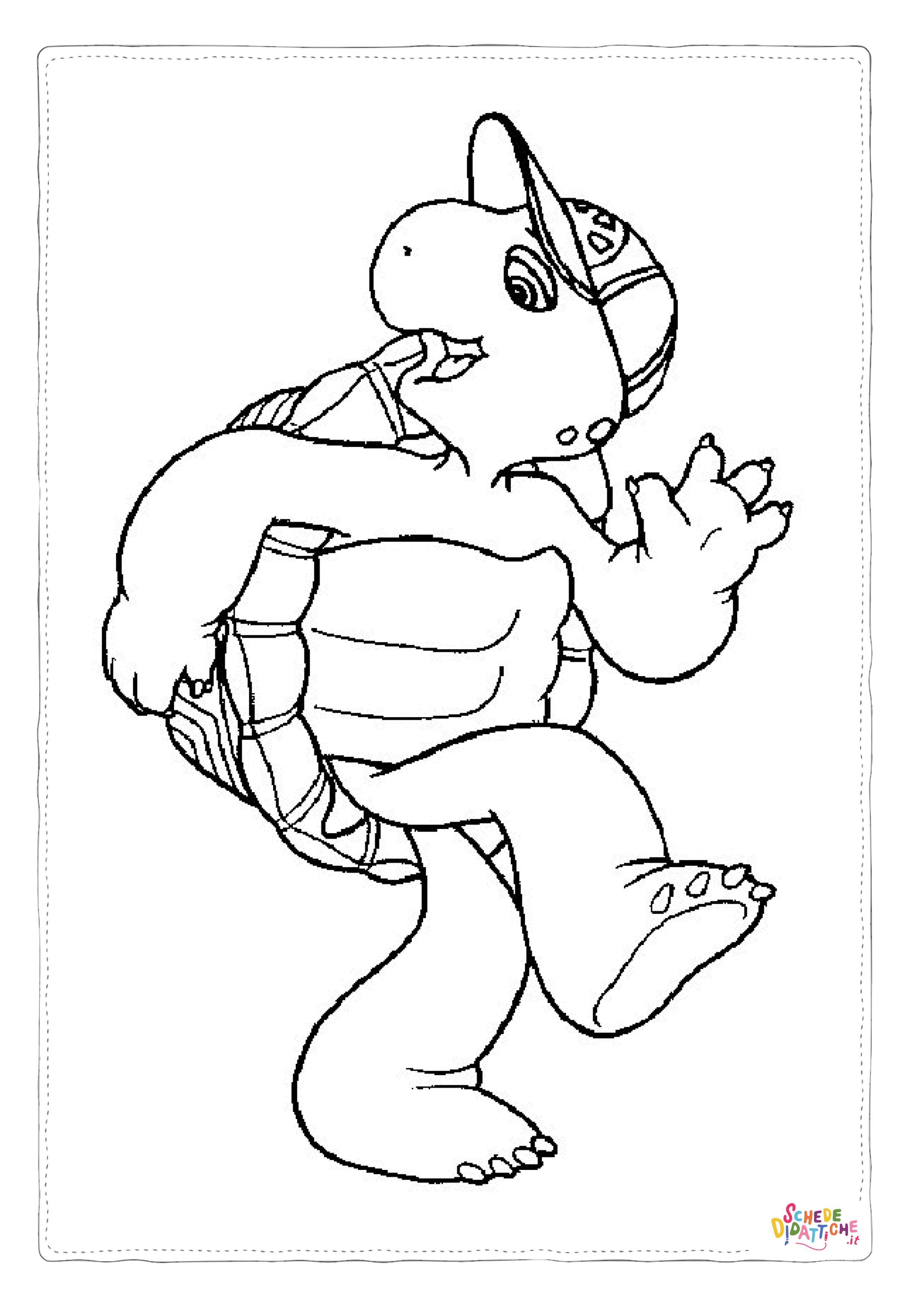 Disegno di tartaruga di terra da stampare e colorare 1