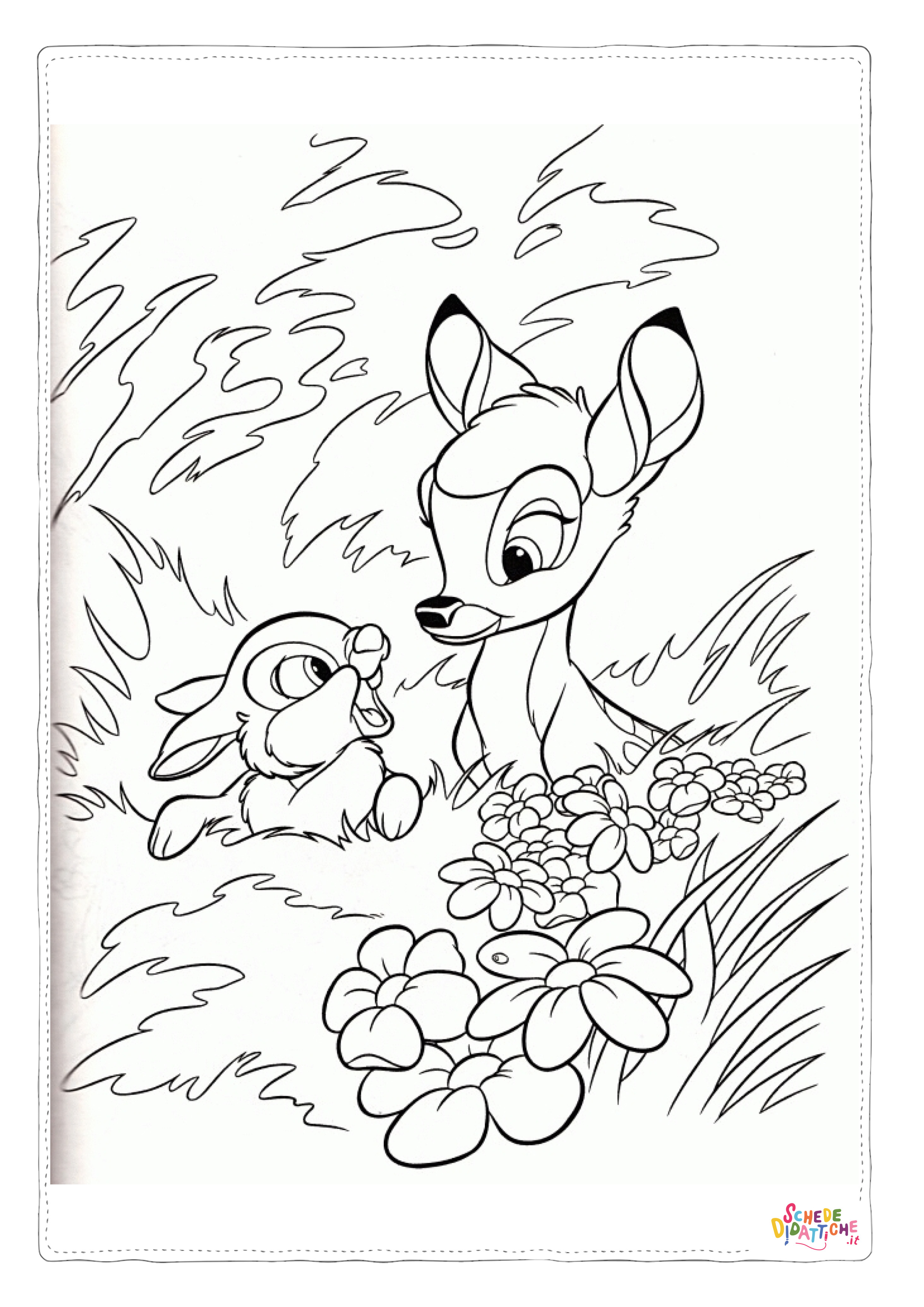 Disegno di Bambi da stampare e colorare 77