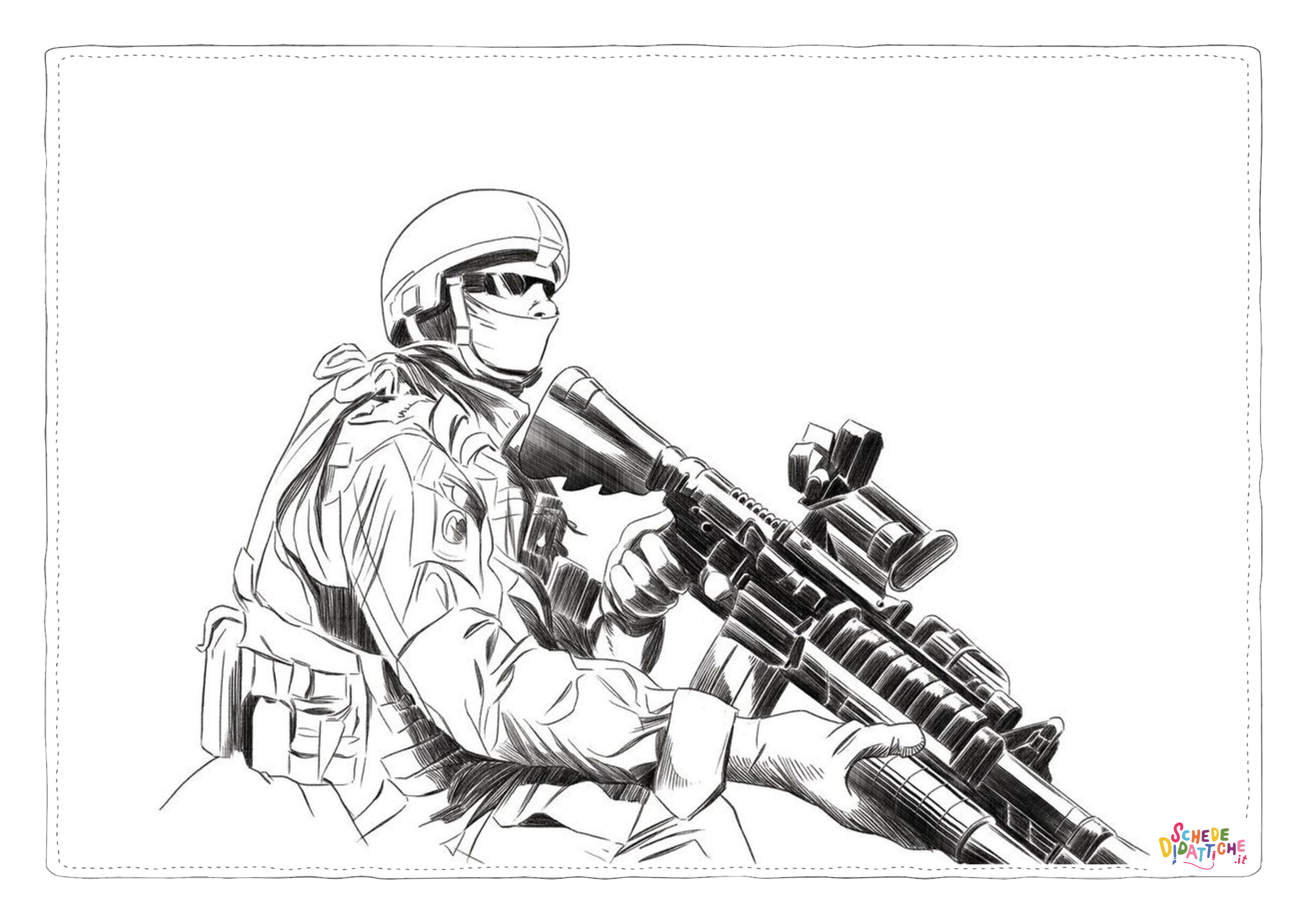 Disegno "Disegno di soldato da stampare e colorare 13" Disegno di soldato da stampare e colorare 13