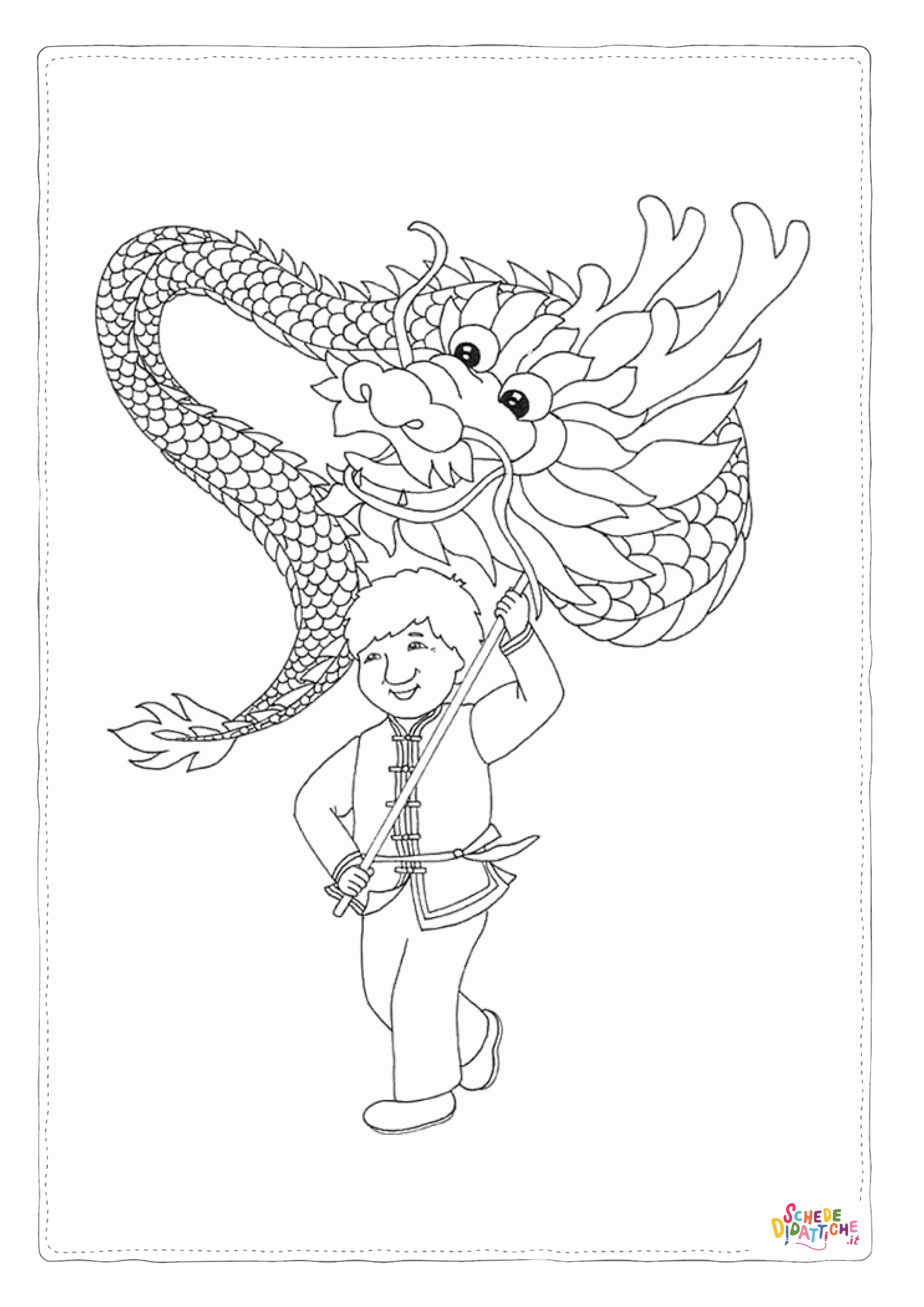 Disegno "Disegno di dragone da stampare e colorare 106" Disegno di dragone da stampare e colorare 106