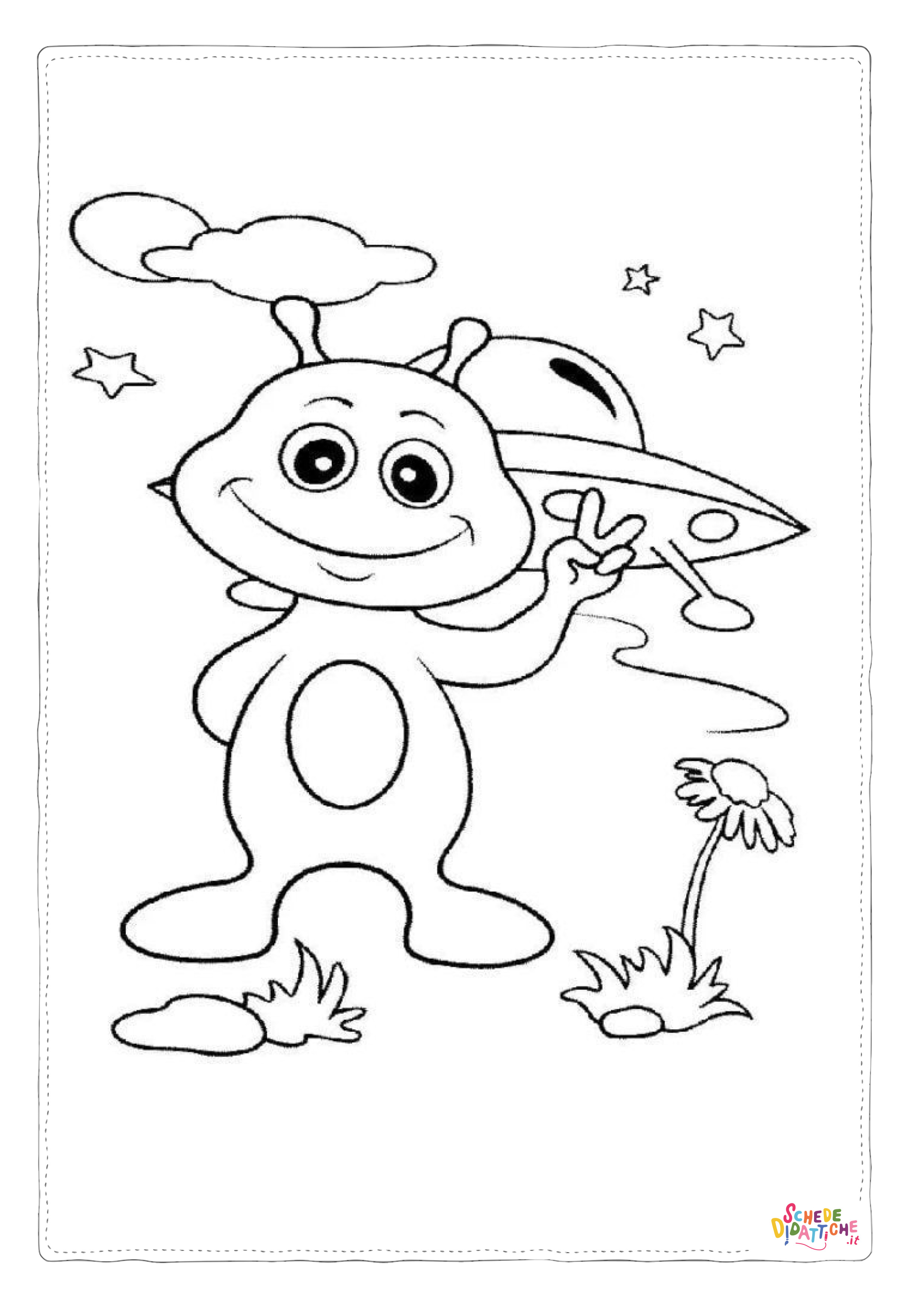 Disegno "Disegno di alieno da stampare e colorare 15" Disegno di alieno da stampare e colorare 15