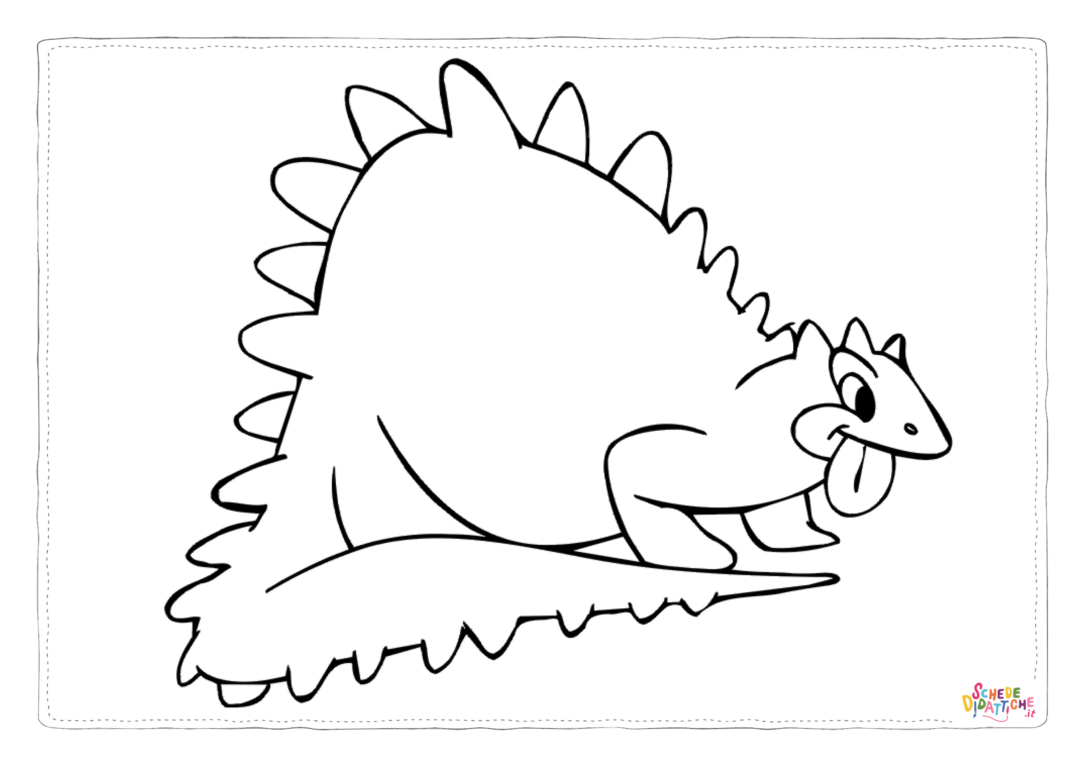 Disegno "Disegno di Stegosauro da stampare e colorare 9" Disegno di Stegosauro da stampare e colorare 9