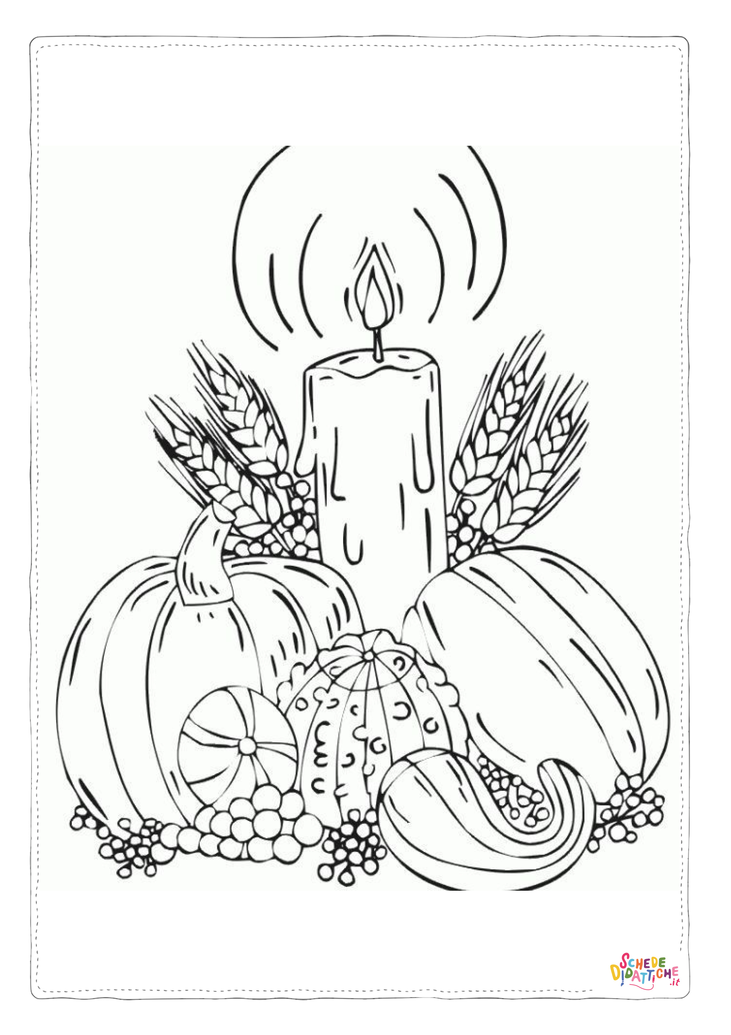 Disegno di candela natalizia da stampare e colorare 24