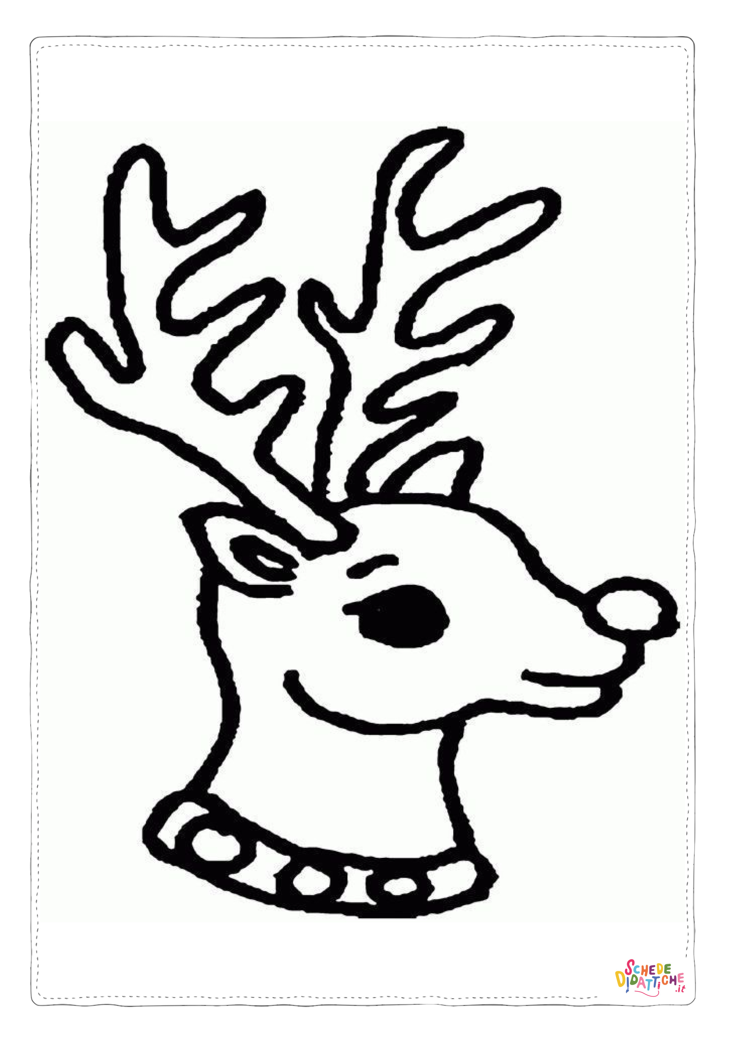 Disegno di renna di Natale da stampare e colorare 12