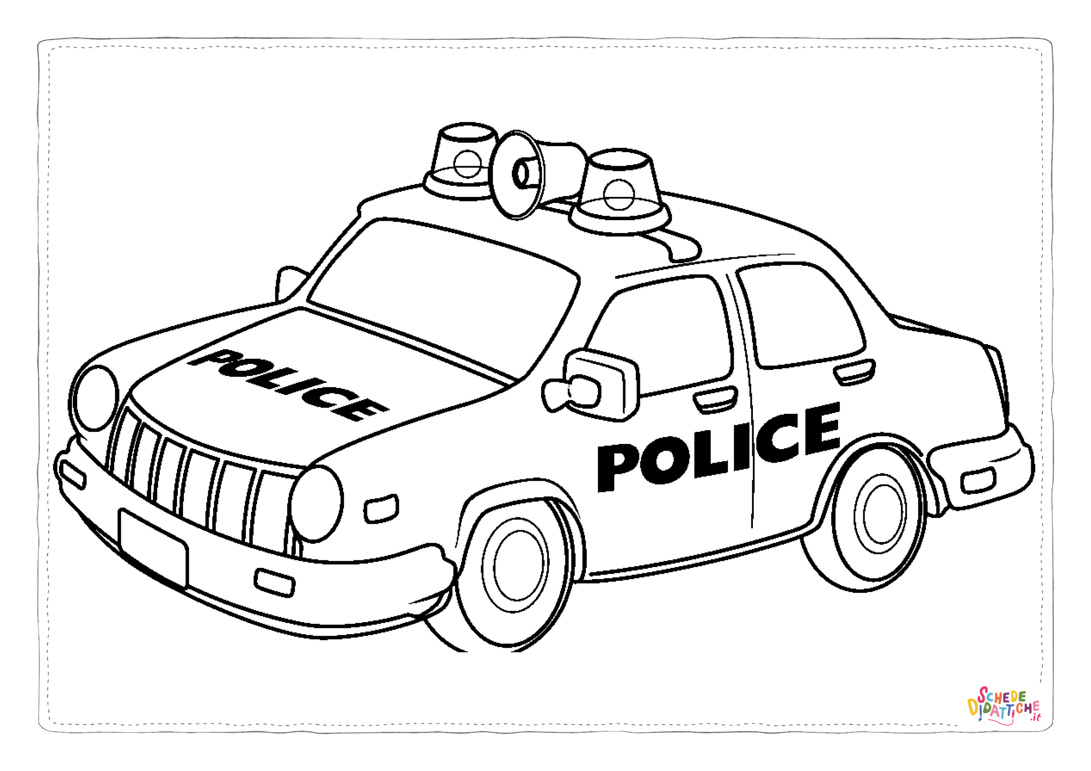 Disegno "Disegno di auto della polizia da stampare e colorare 1" Disegno di auto della polizia da stampare e colorare 1