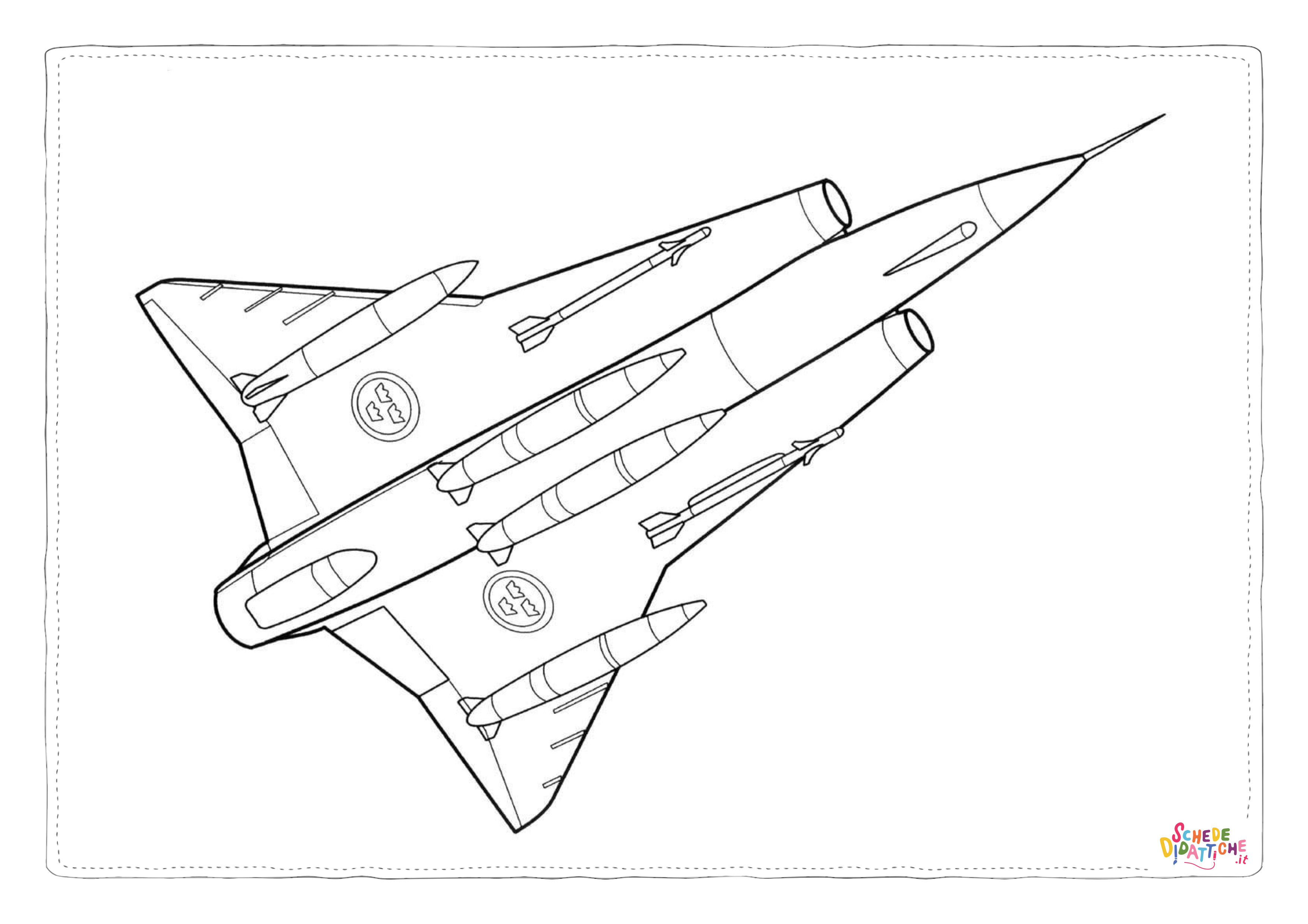 Disegno "Disegno di aereo militare da stampare e colorare 98" Disegno di aereo militare da stampare e colorare 98