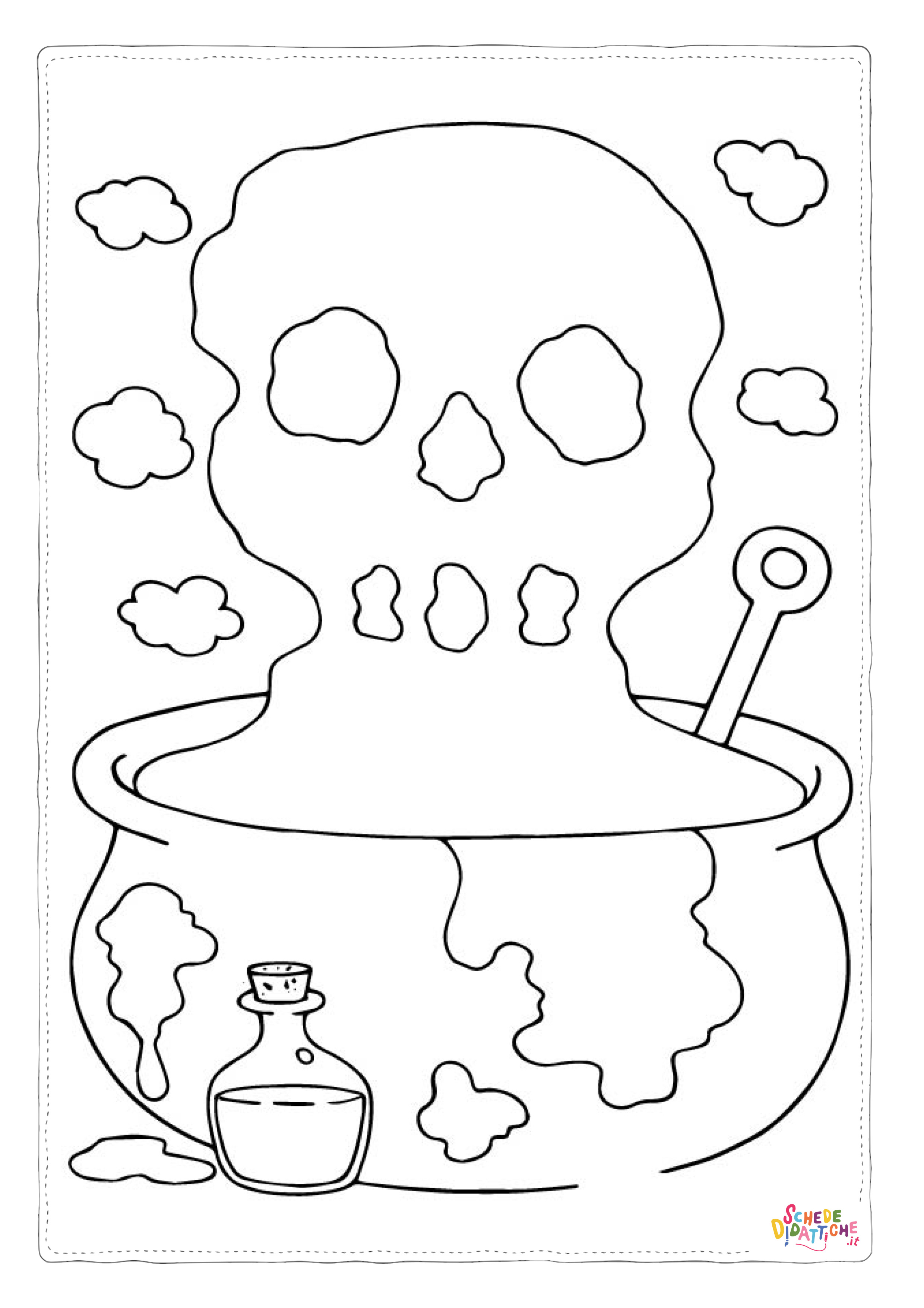 Disegno "Disegno di teschio e scheletro da stampare e colorare 30" Disegno di teschio e scheletro da stampare e colorare 30