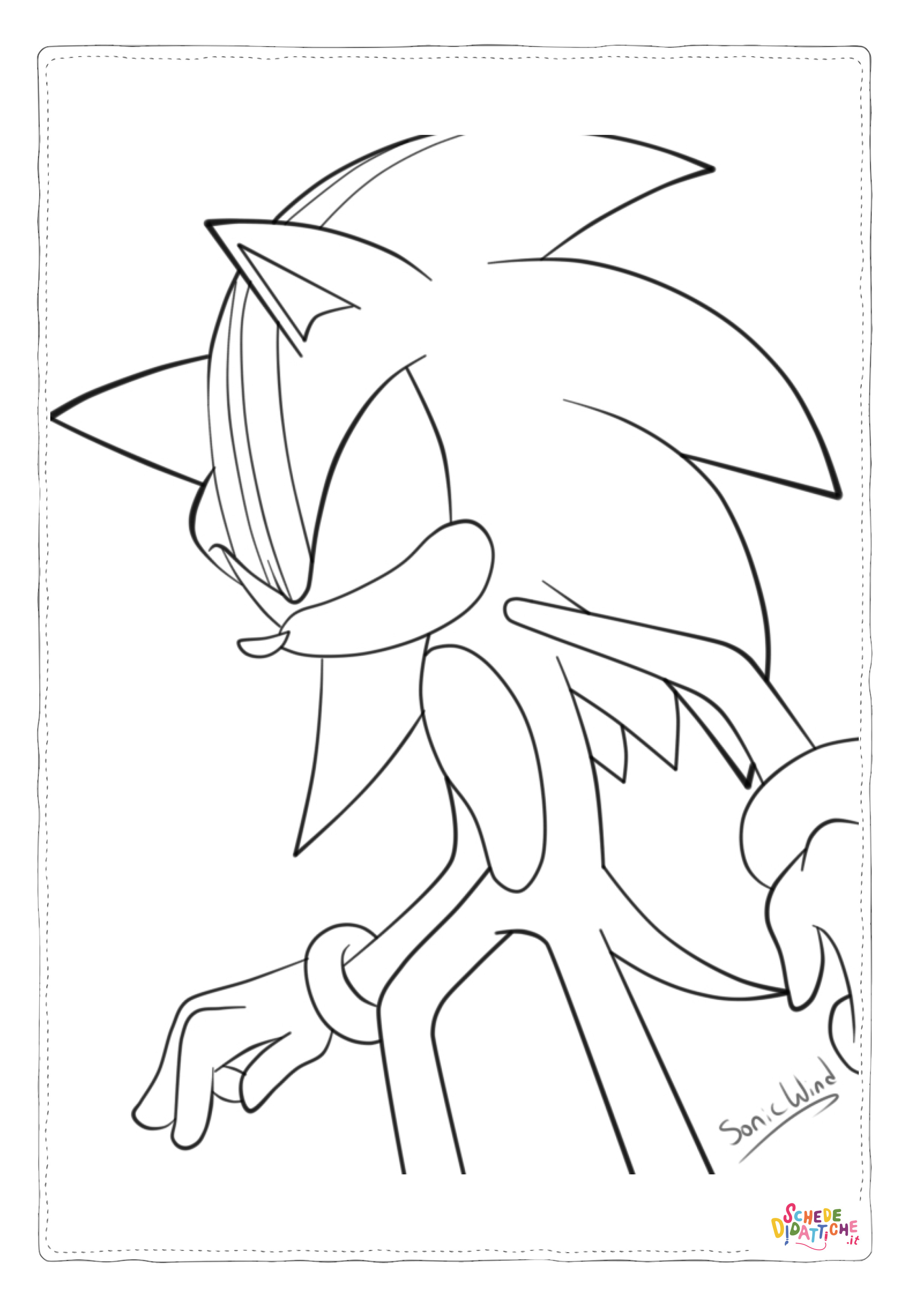 Disegno di Sonic da stampare e colorare 11
