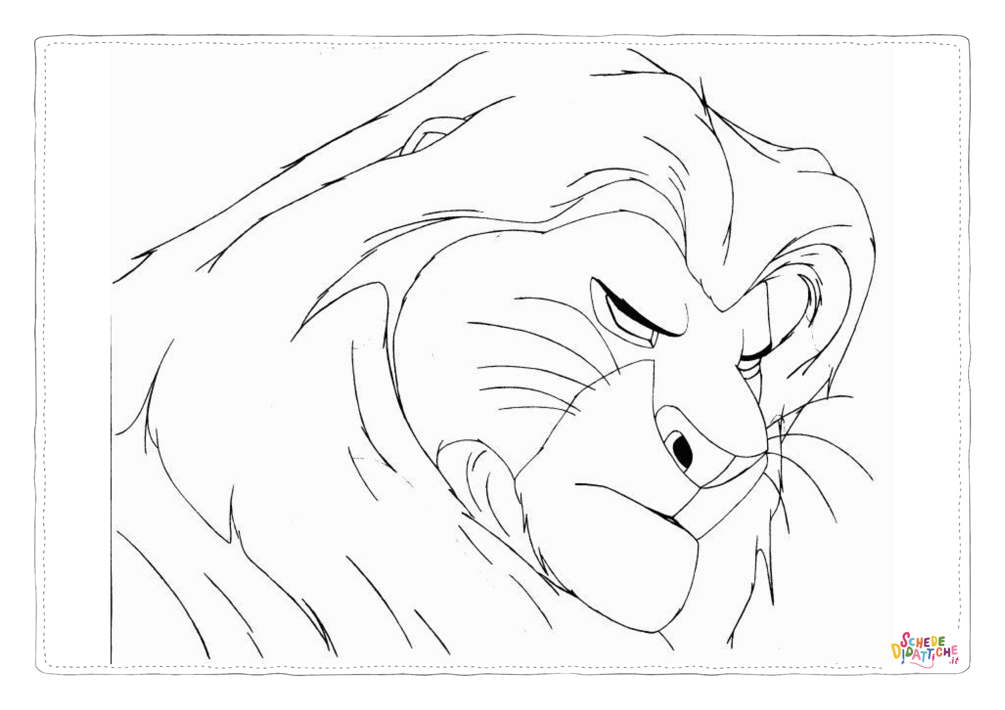 Disegno "Disegno di Re Leone da stampare e colorare 221" Disegno di Re Leone da stampare e colorare 221