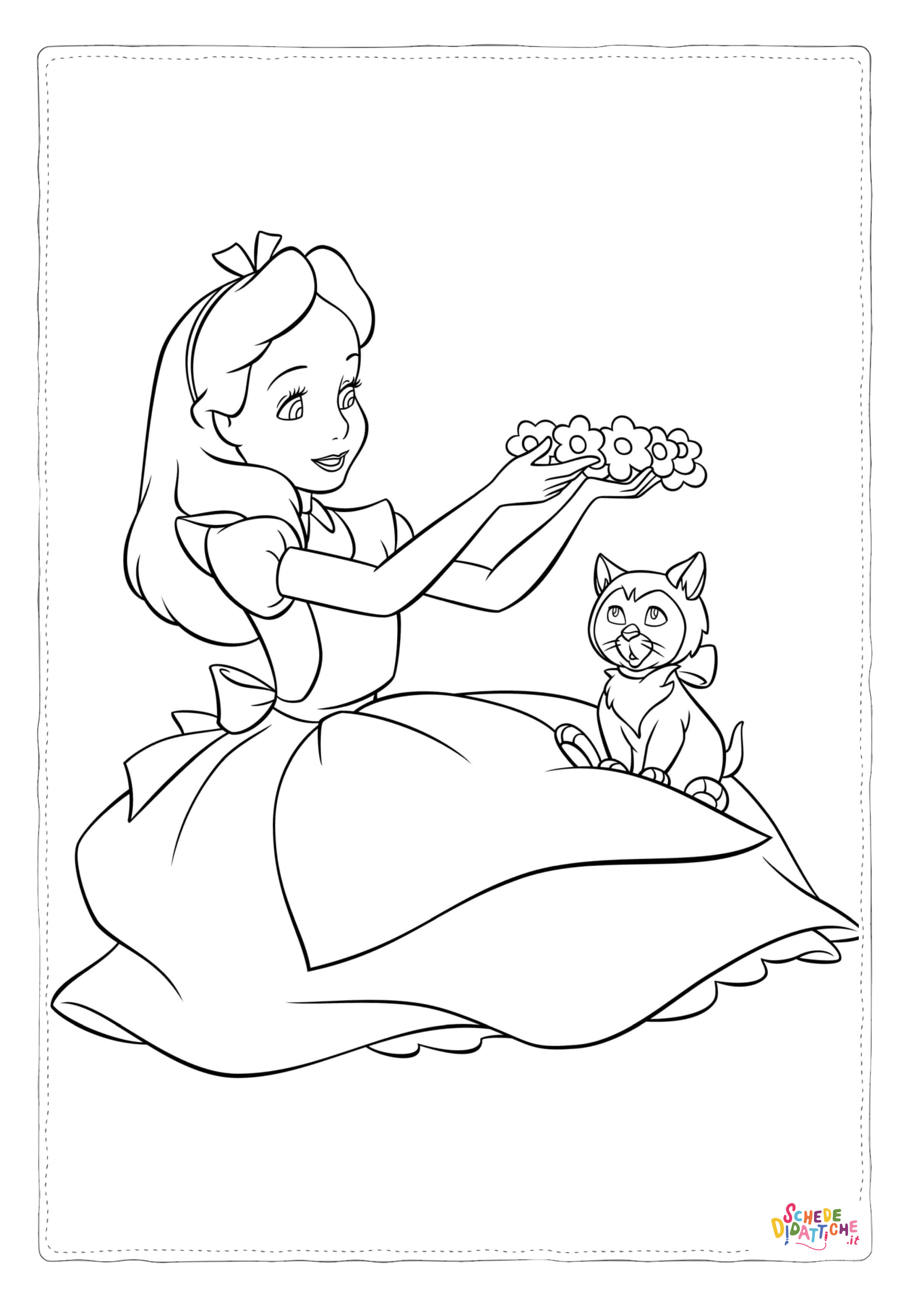 Disegno "Disegno di Alice nel paese delle meraviglie da stampare e colorare 30" Disegno di Alice nel paese delle meraviglie da stampare e colorare 30