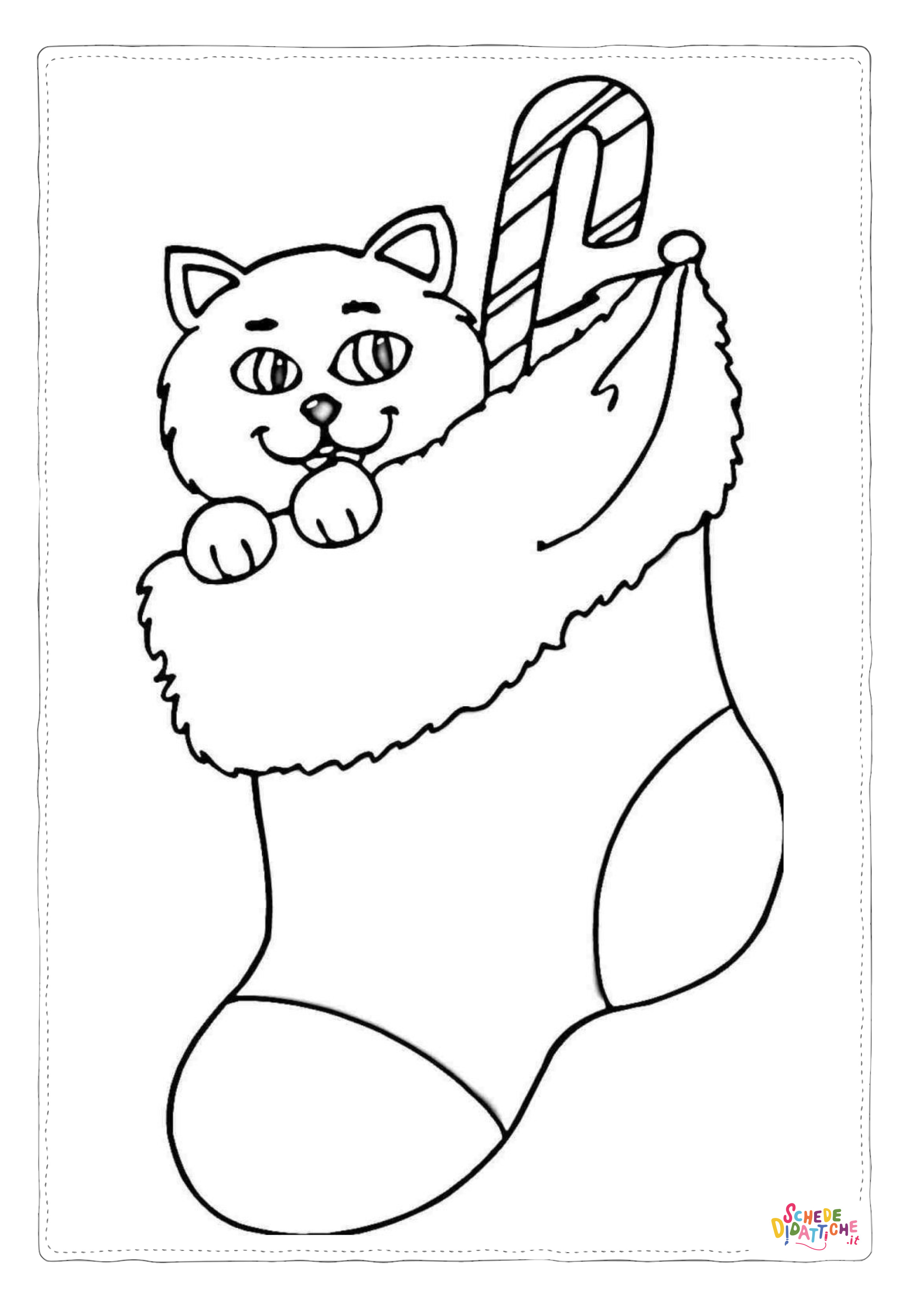 Disegno "Disegno di calza di Natale da stampare e colorare 24" Disegno di calza di Natale da stampare e colorare 24