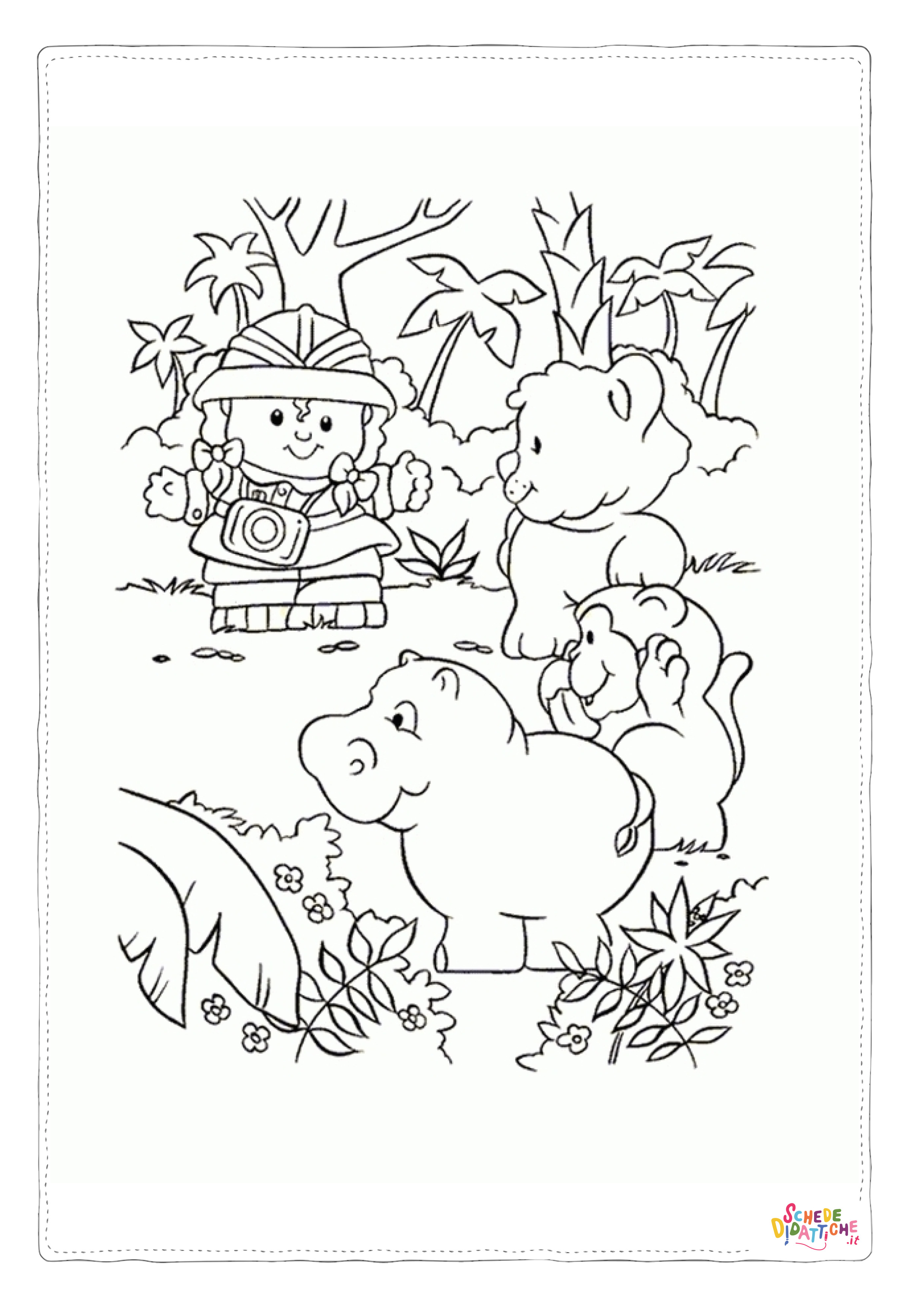 Disegno di ippopotamo da stampare e colorare 34