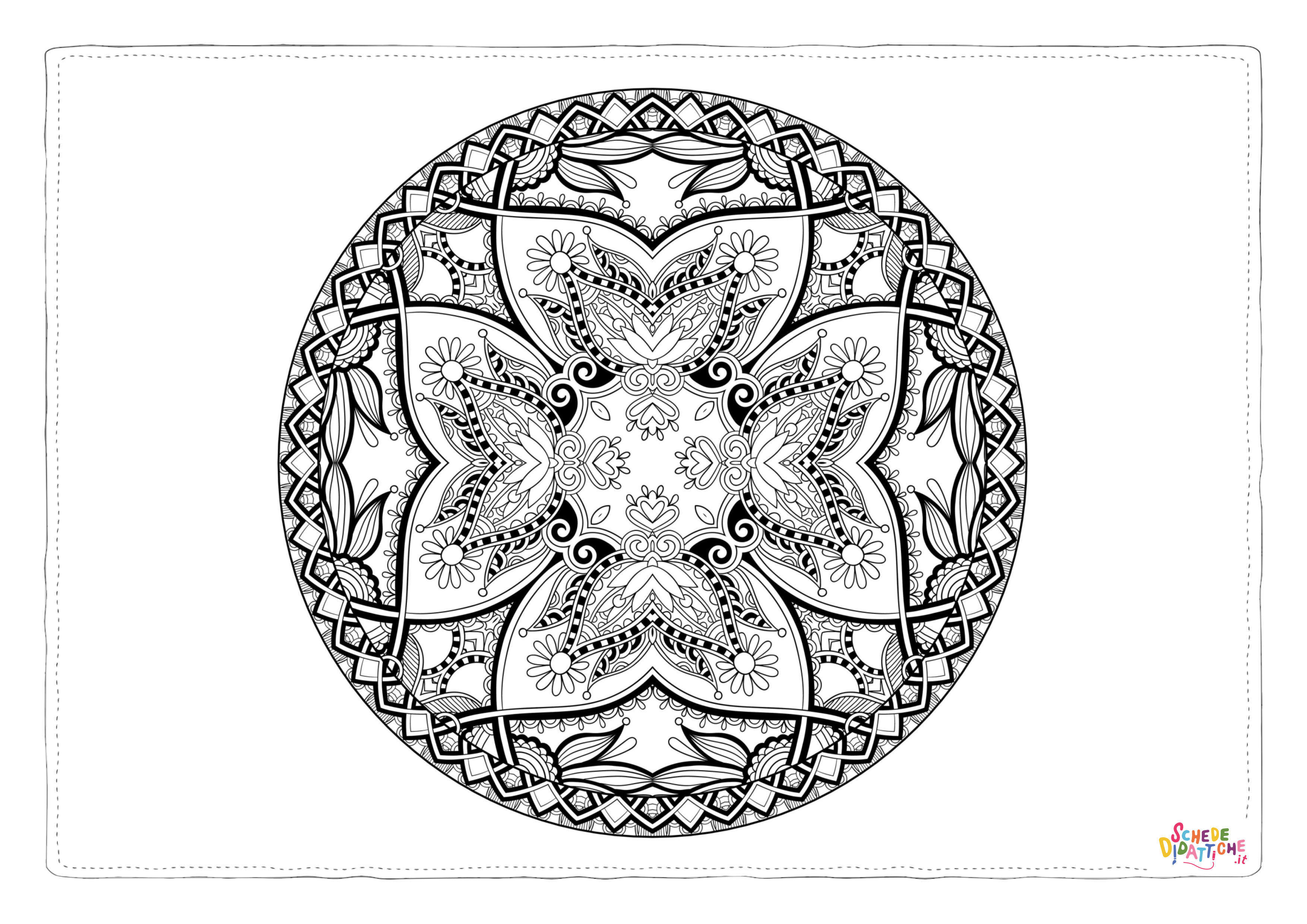 Disegno "Disegno di mandala da stampare e colorare 560" Disegno di mandala da stampare e colorare 560