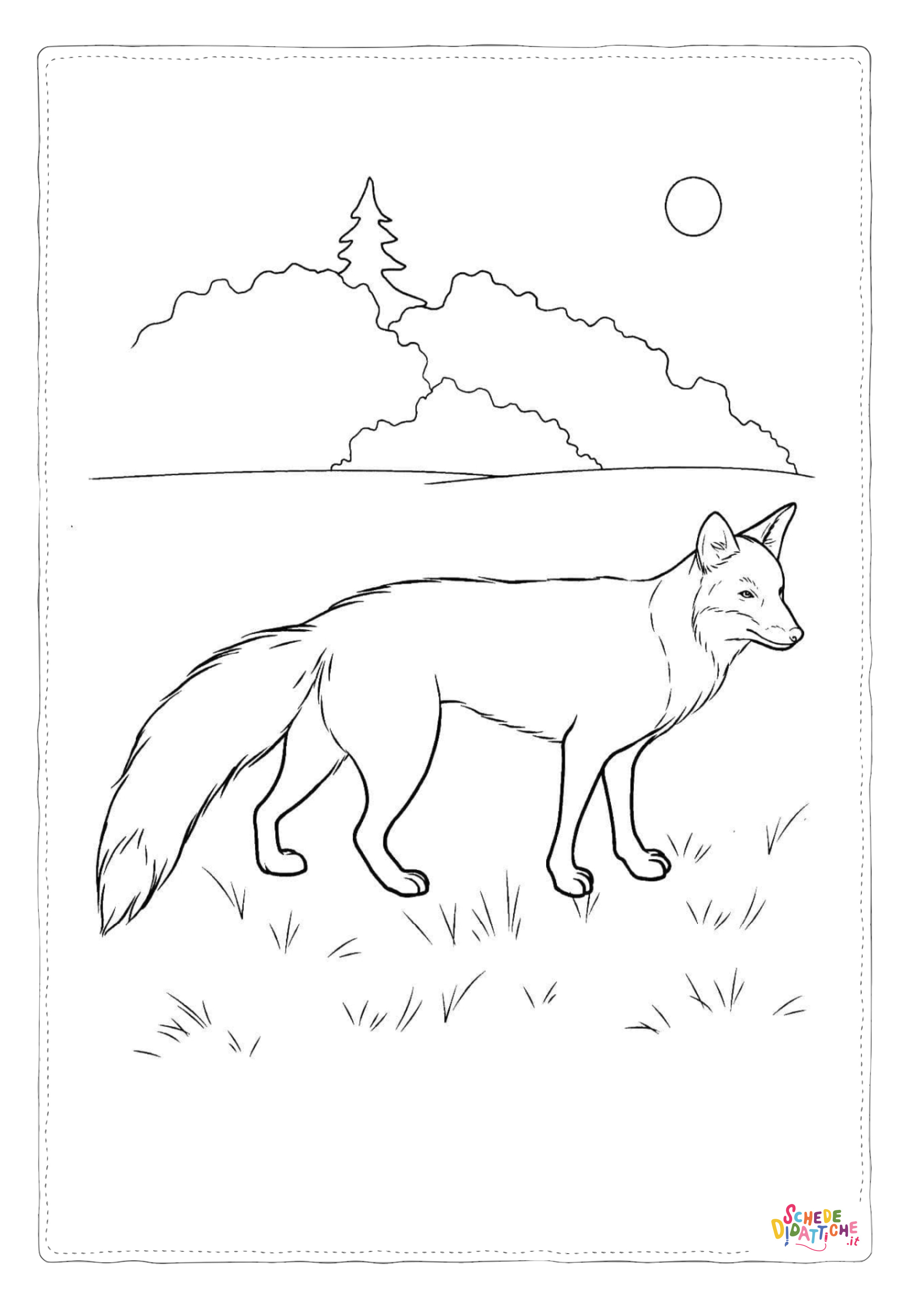 Disegno "Disegno di volpe da stampare e colorare 69" Disegno di volpe da stampare e colorare 69