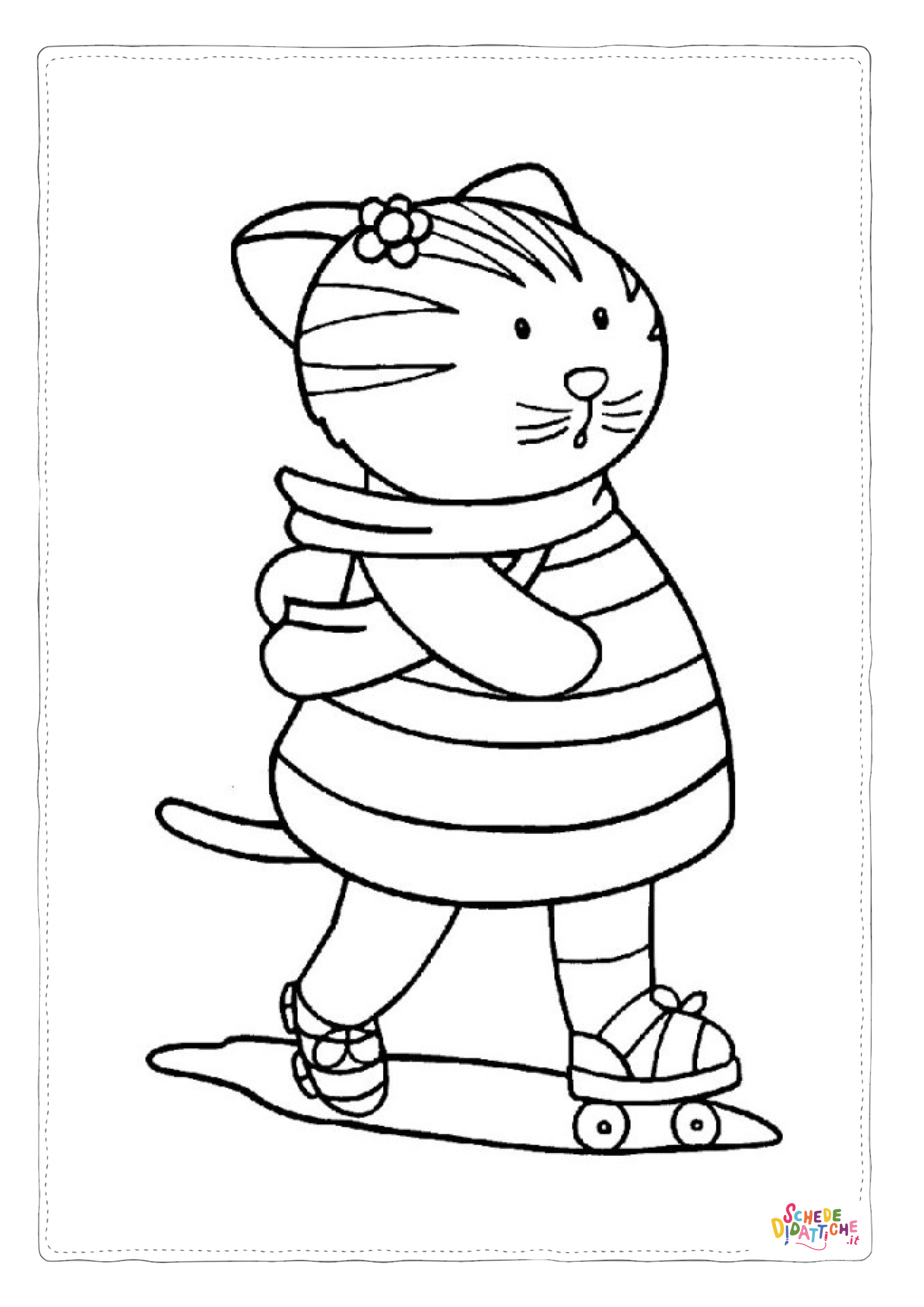 Disegno "Disegno di gatto da stampare e colorare 194" Disegno di gatto da stampare e colorare 194