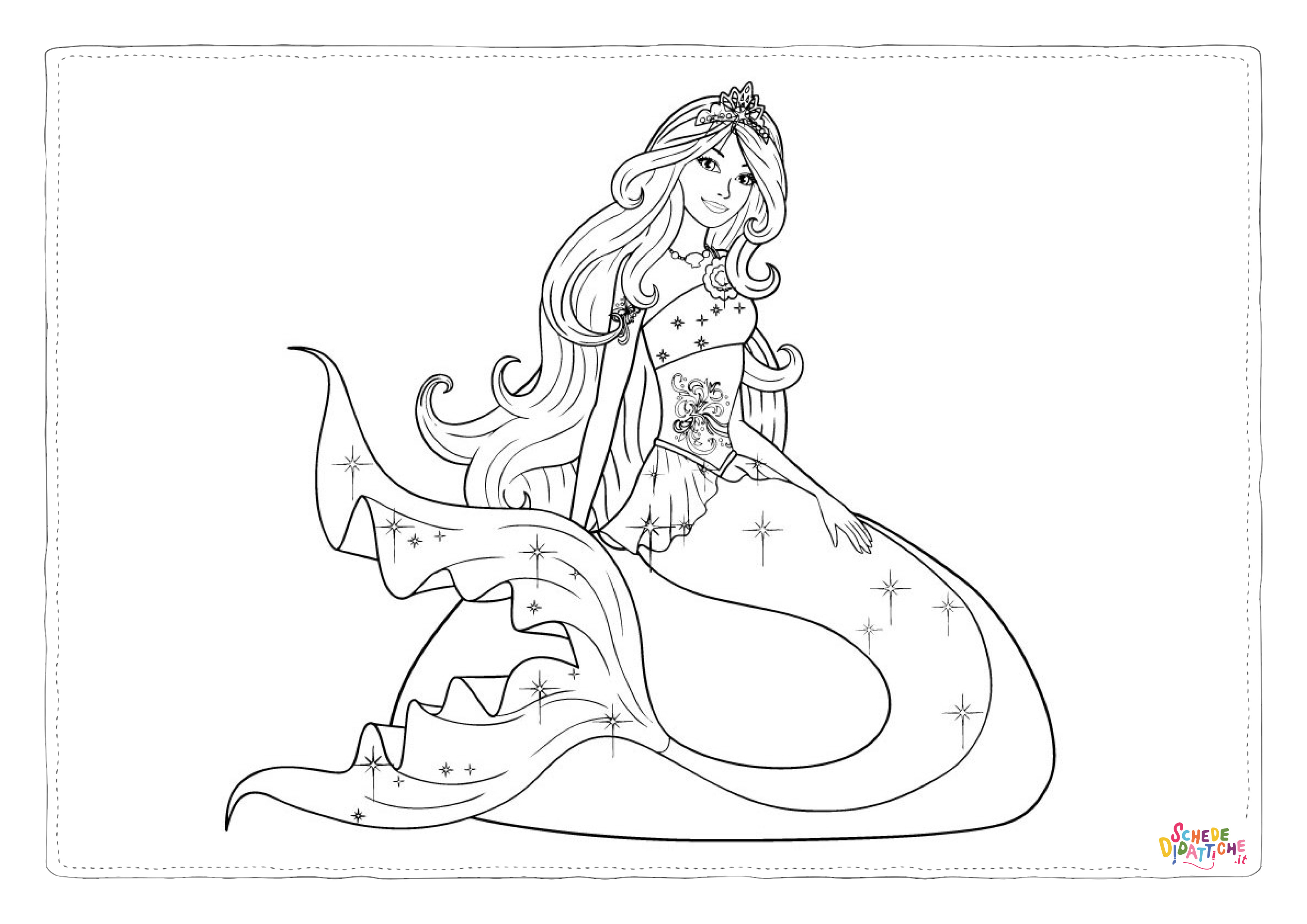 Disegno "Disegno di sirena da stampare e colorare 20" Disegno di sirena da stampare e colorare 20
