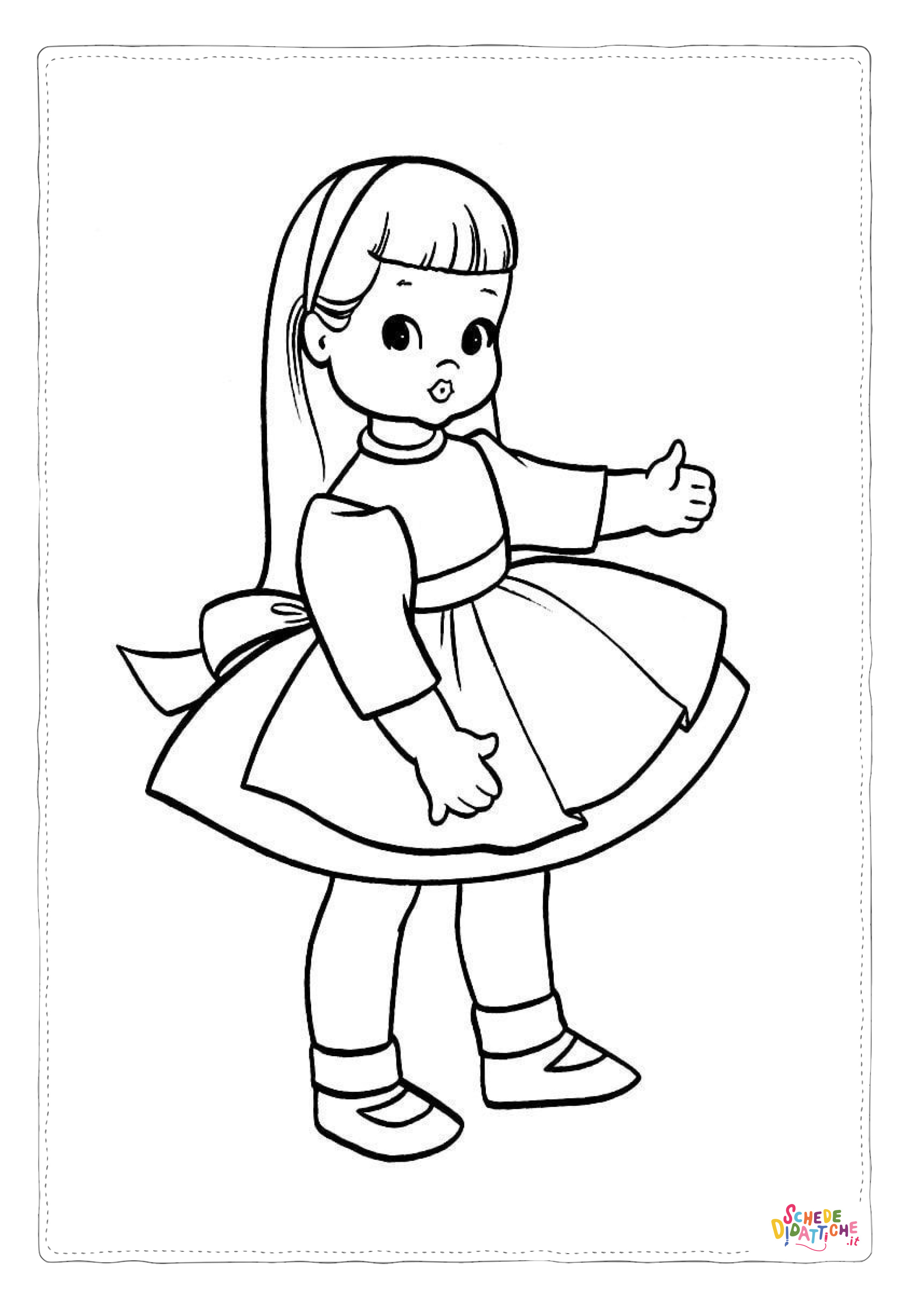 Disegno "Disegno di bambola da stampare e colorare 13" Disegno di bambola da stampare e colorare 13