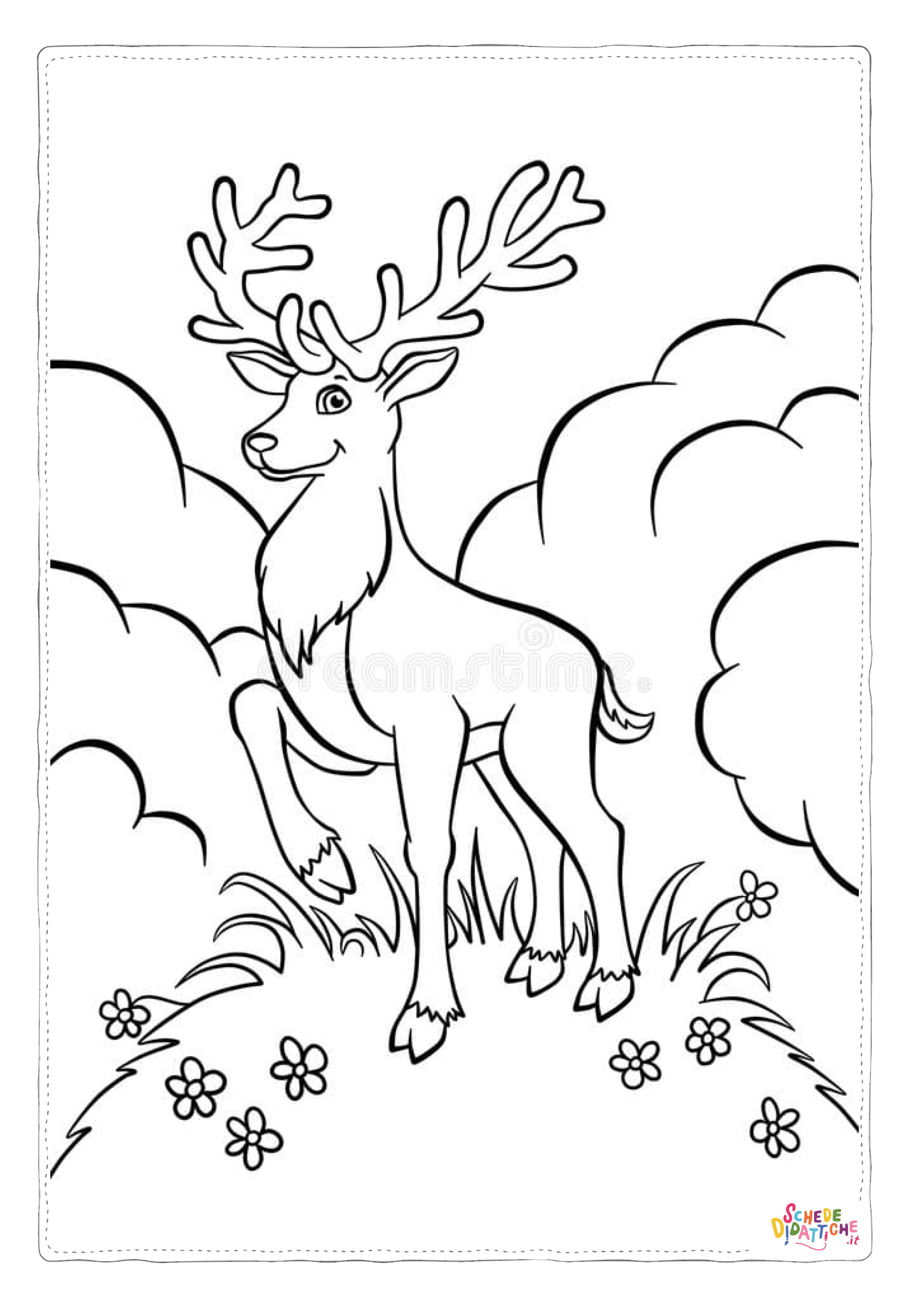 Disegno "Disegno di renna di Natale da stampare e colorare 32" Disegno di renna di Natale da stampare e colorare 32