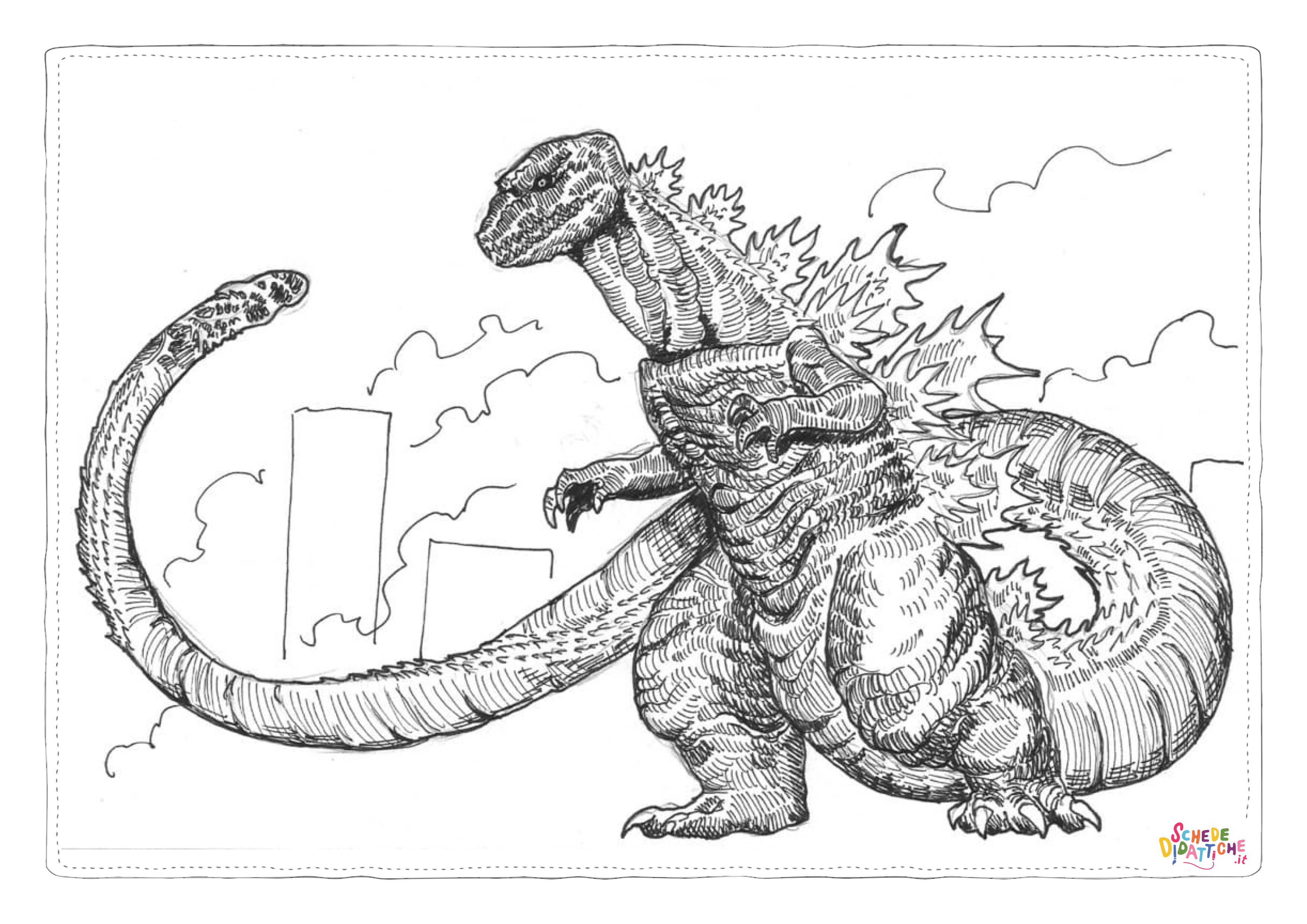 Disegno di Godzilla da stampare e colorare 15