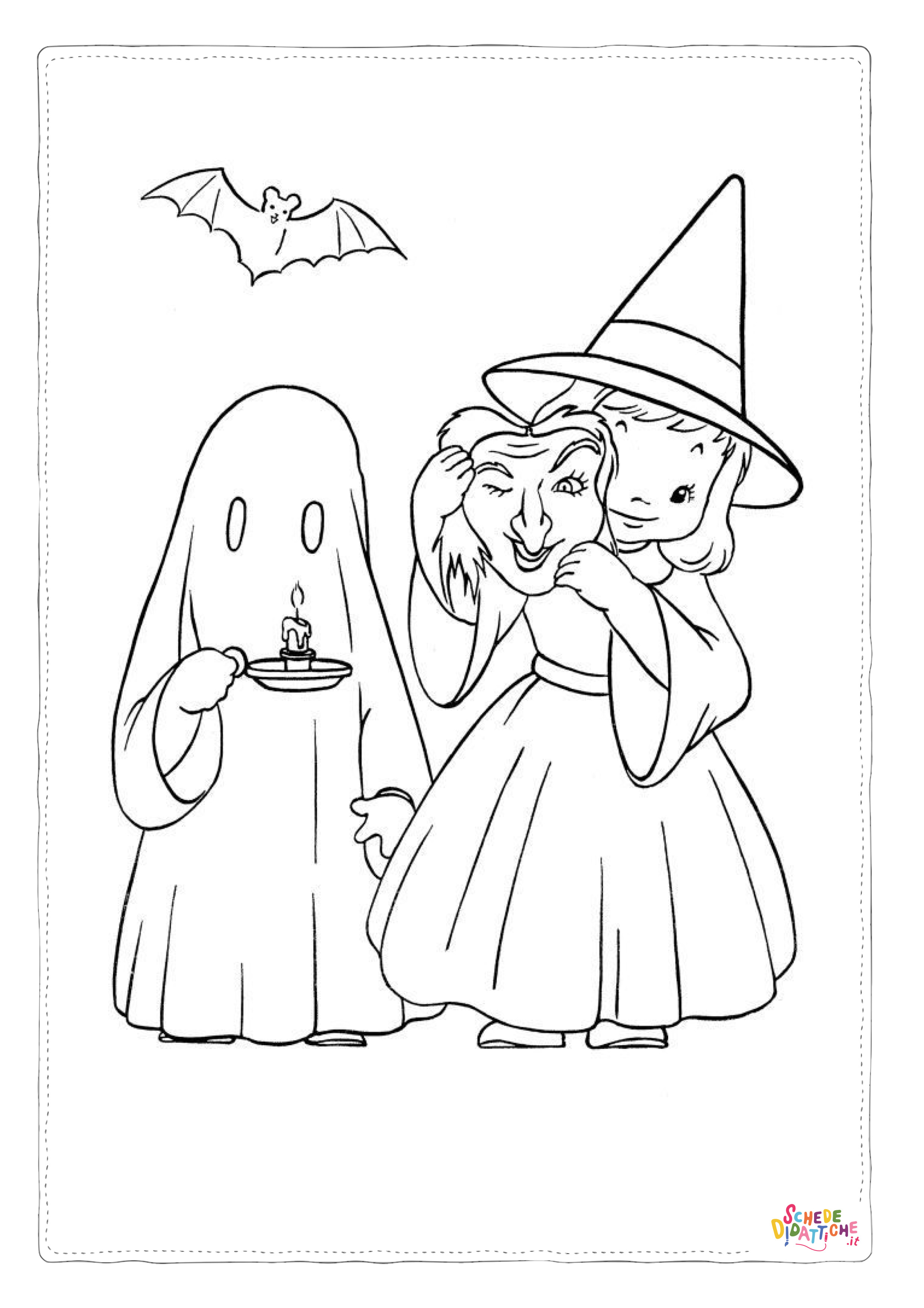 Disegno "Disegno di bambino ad Halloween da stampare e colorare 24" Disegno di bambino ad Halloween da stampare e colorare 24