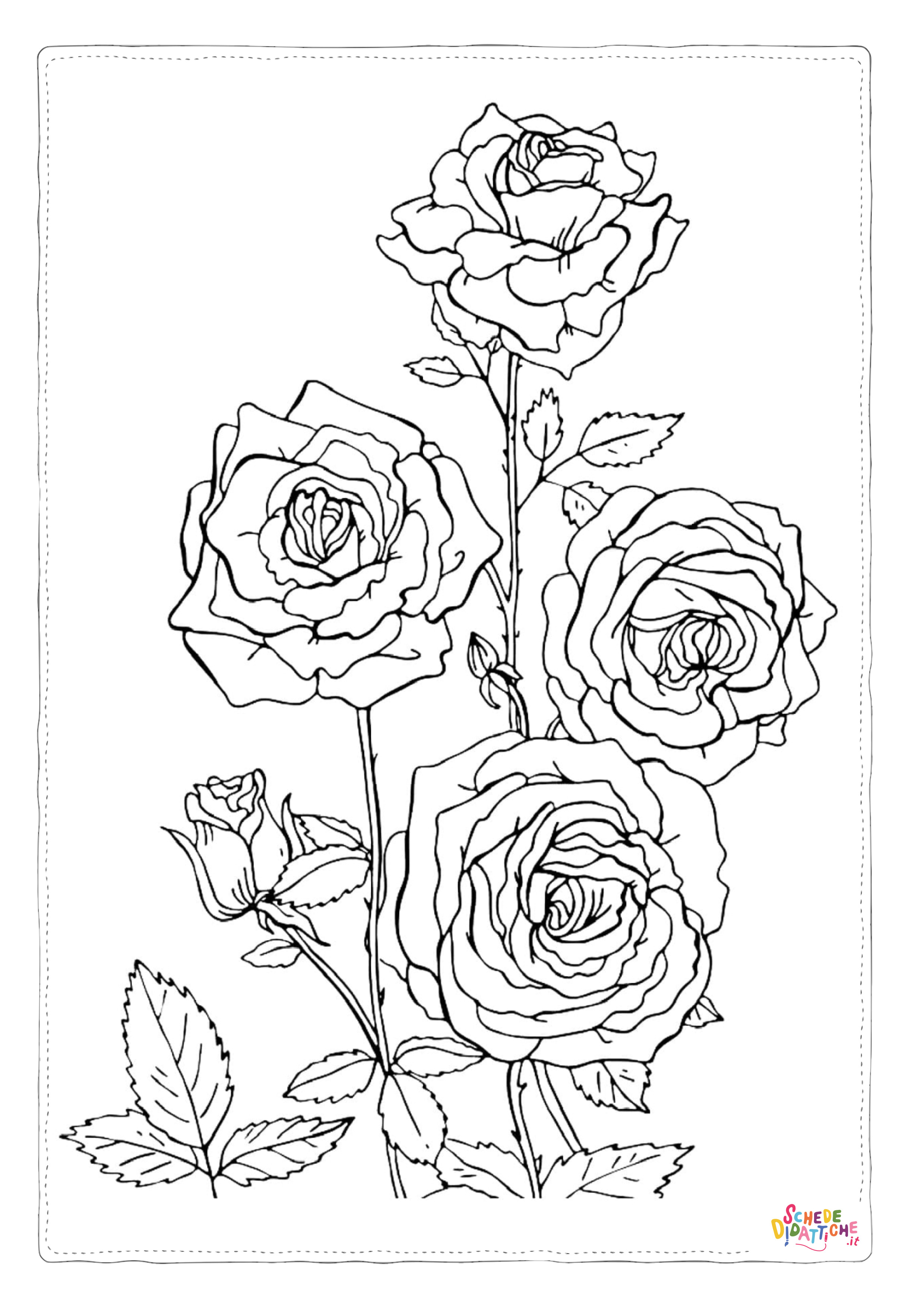 Disegno "Disegno di fiore da stampare e colorare 466" Disegno di fiore da stampare e colorare 466