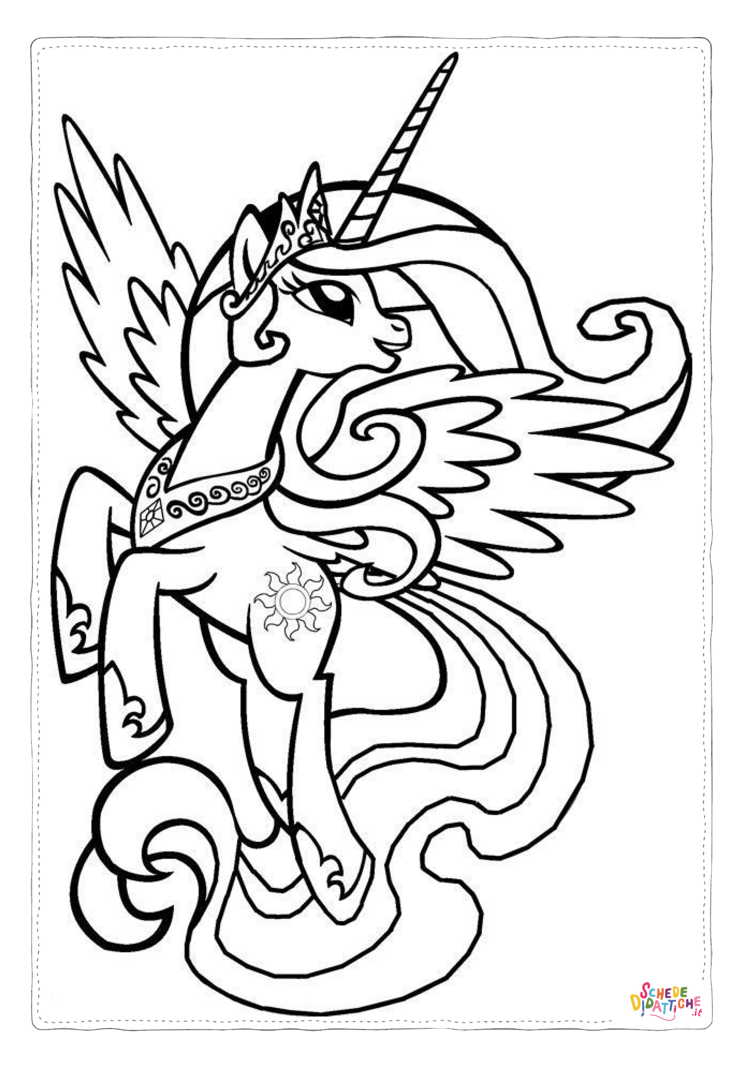 Disegno "Disegno di unicorno da stampare e colorare 27" Disegno di unicorno da stampare e colorare 27