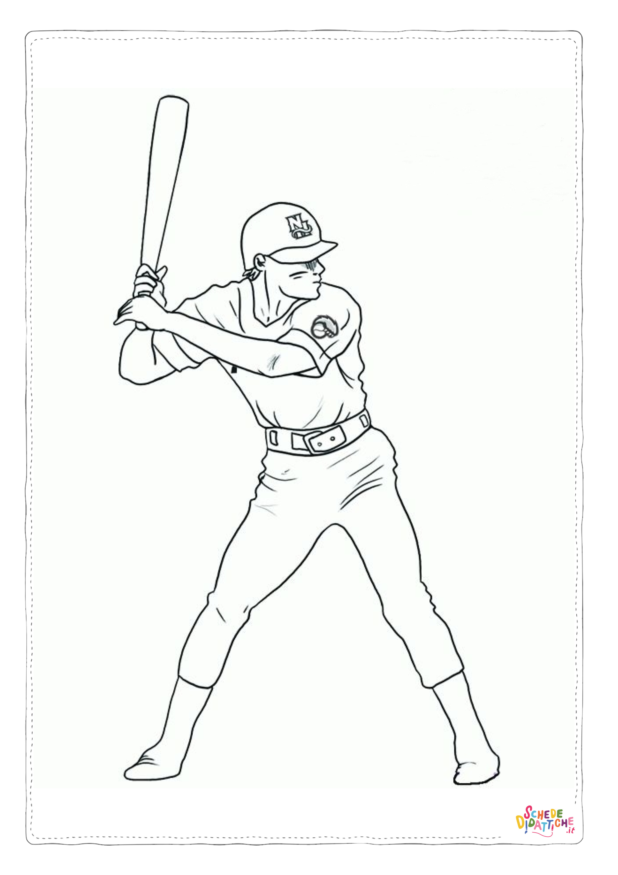 Disegno "Disegno di baseball da stampare e colorare" Disegno di baseball da stampare e colorare