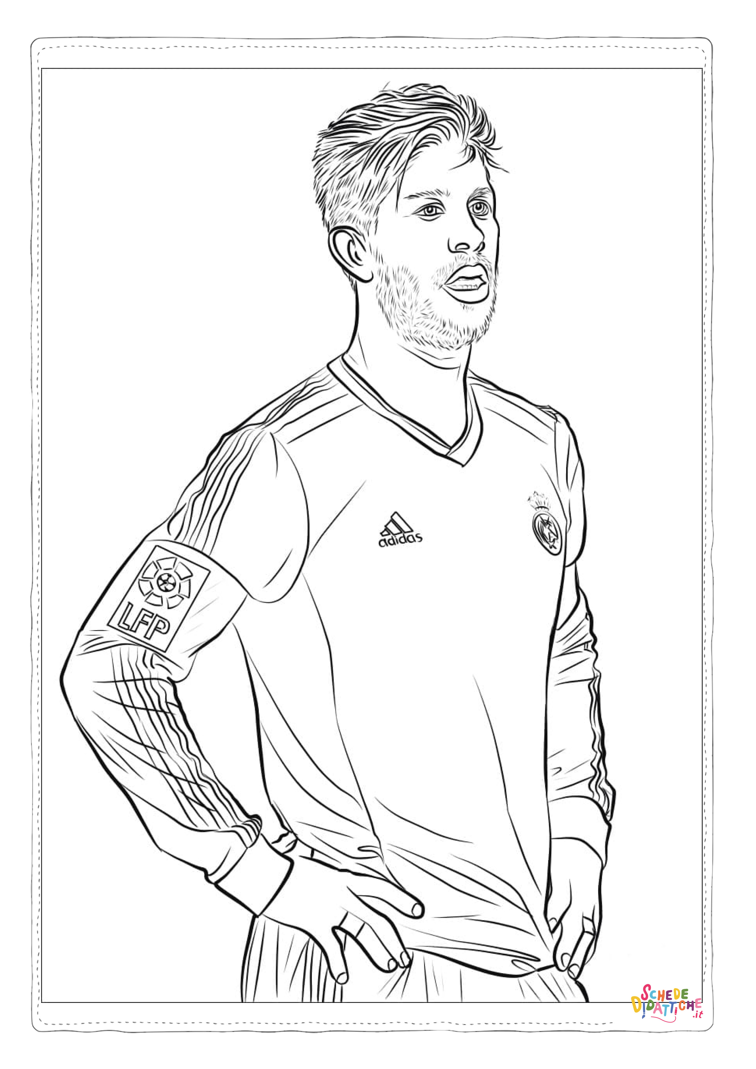 Disegno di calciatore professionista da stampare e colorare 15