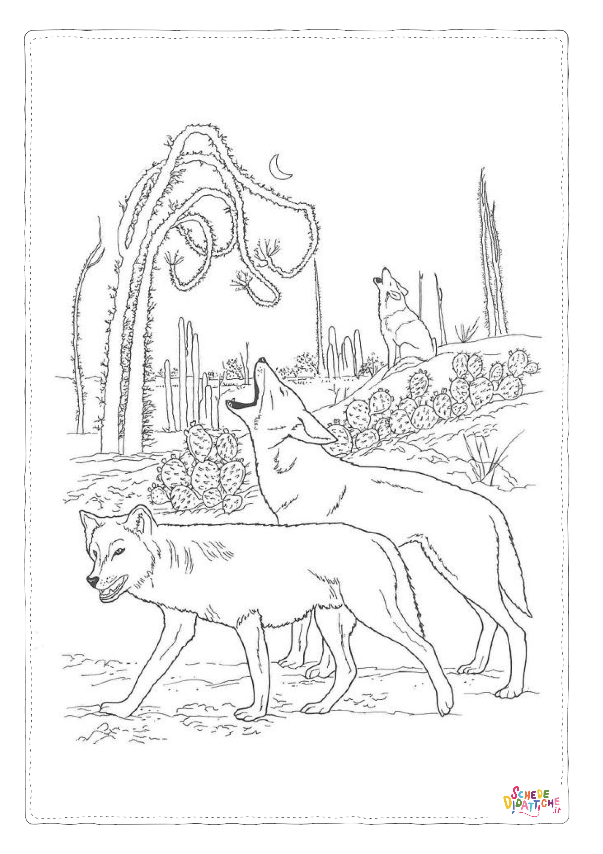 Disegno di lupo da stampare e colorare 14