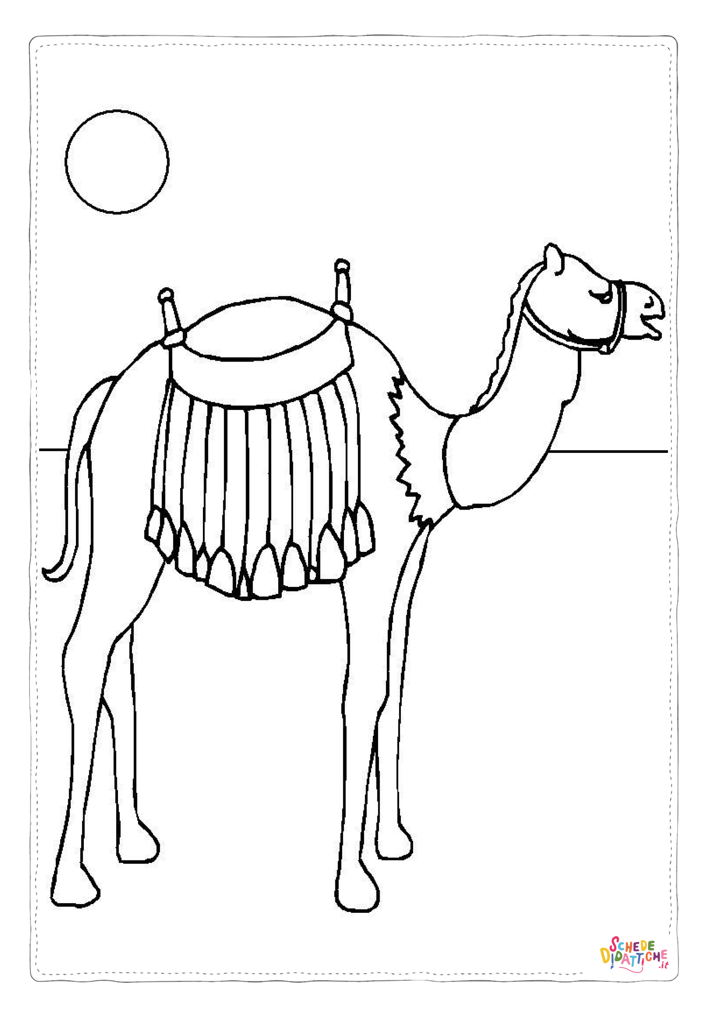 Disegno "Disegno di dromedario da stampare e colorare 13" Disegno di dromedario da stampare e colorare 13