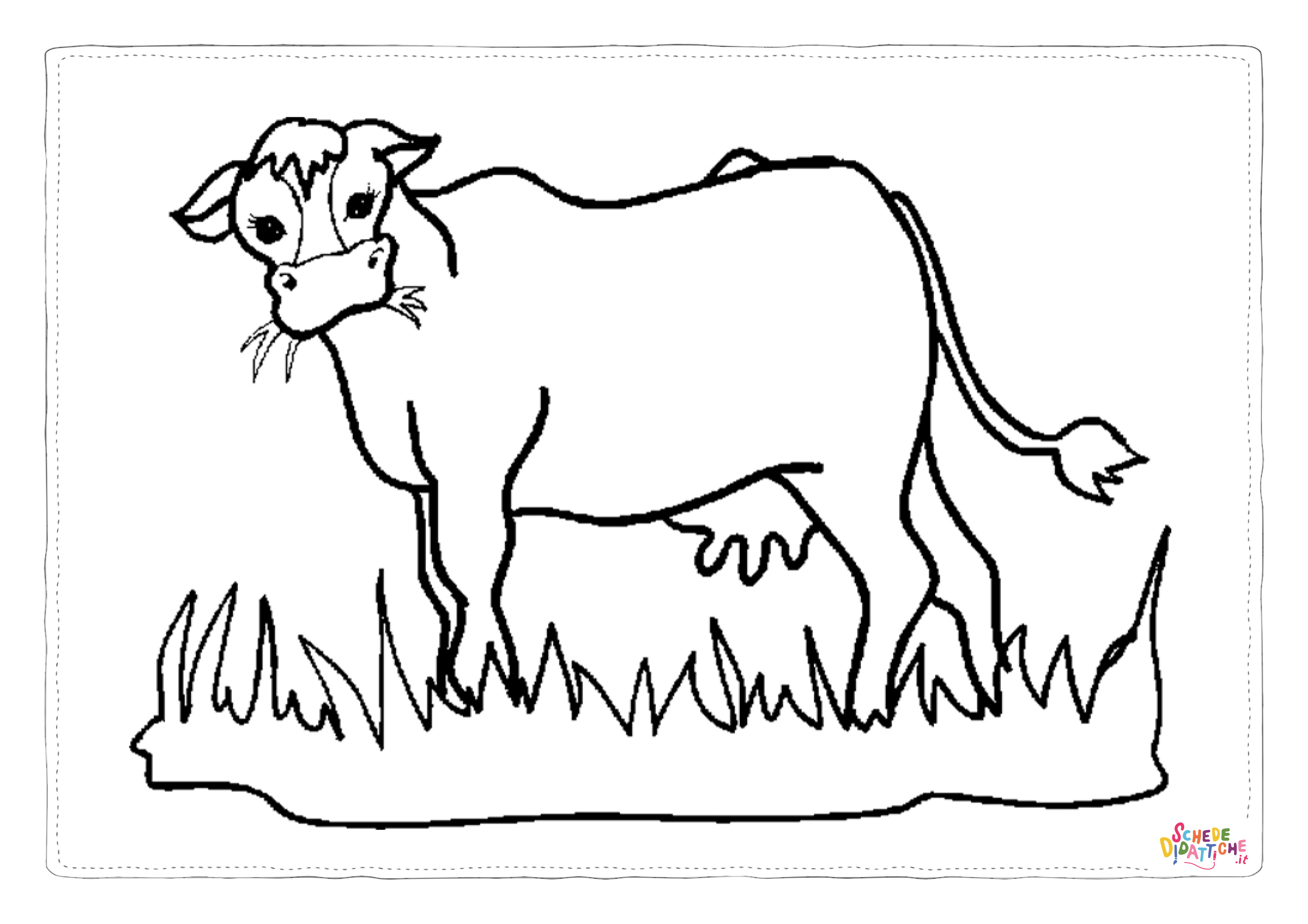 Disegno "Disegno di mucca da stampare e colorare 6" Disegno di mucca da stampare e colorare 6