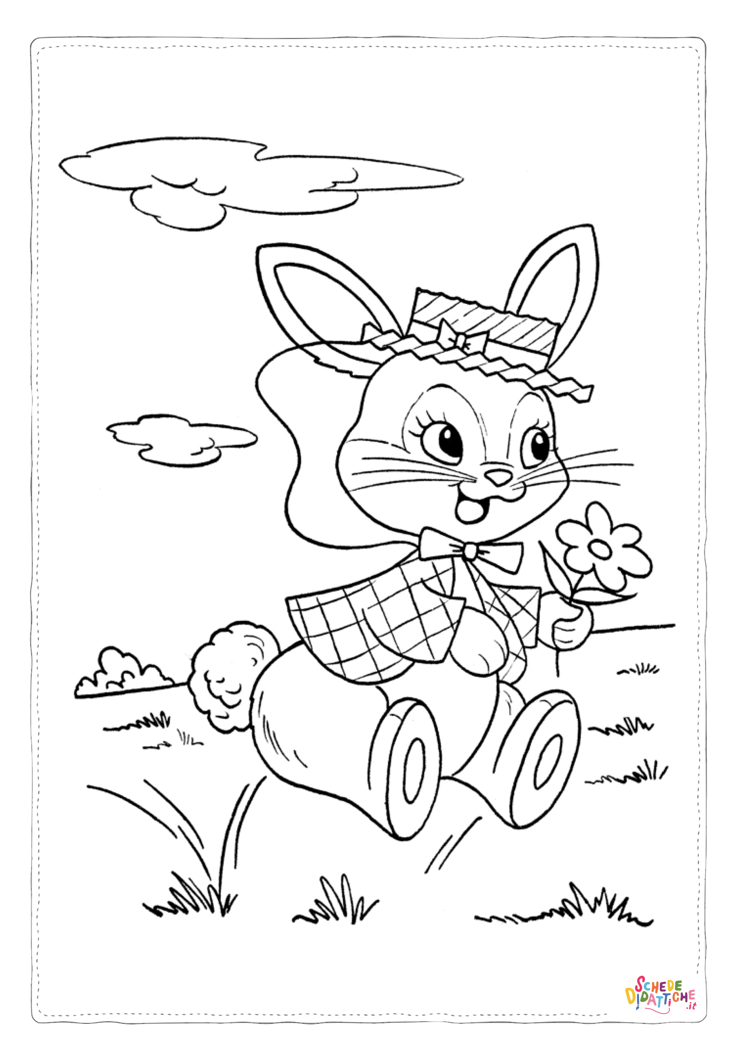 Disegno "Disegno di coniglietto di Pasqua da stampare e colorare 7" Disegno di coniglietto di Pasqua da stampare e colorare 7