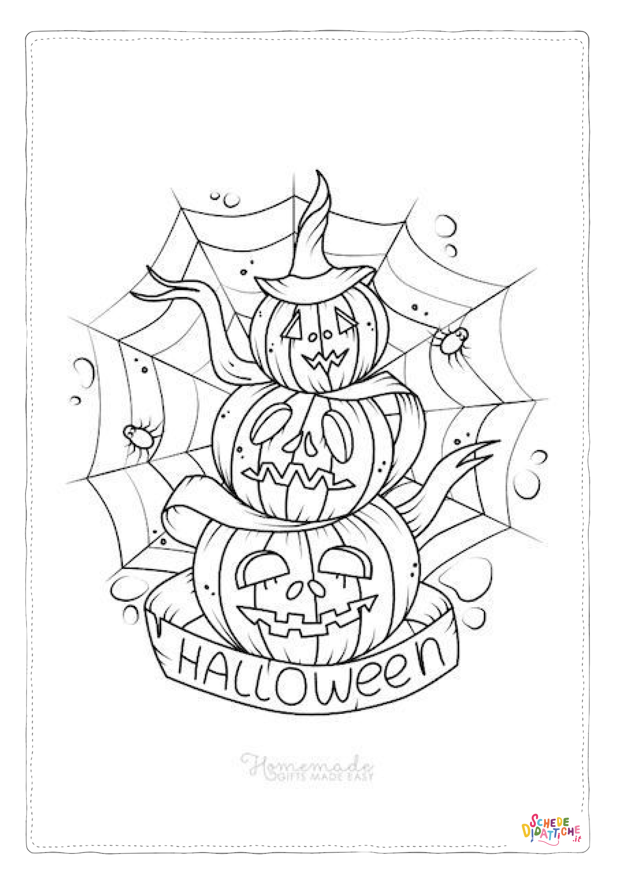 Disegno "Disegno di zucca di Halloween da stampare e colorare 194" Disegno di zucca di Halloween da stampare e colorare 194
