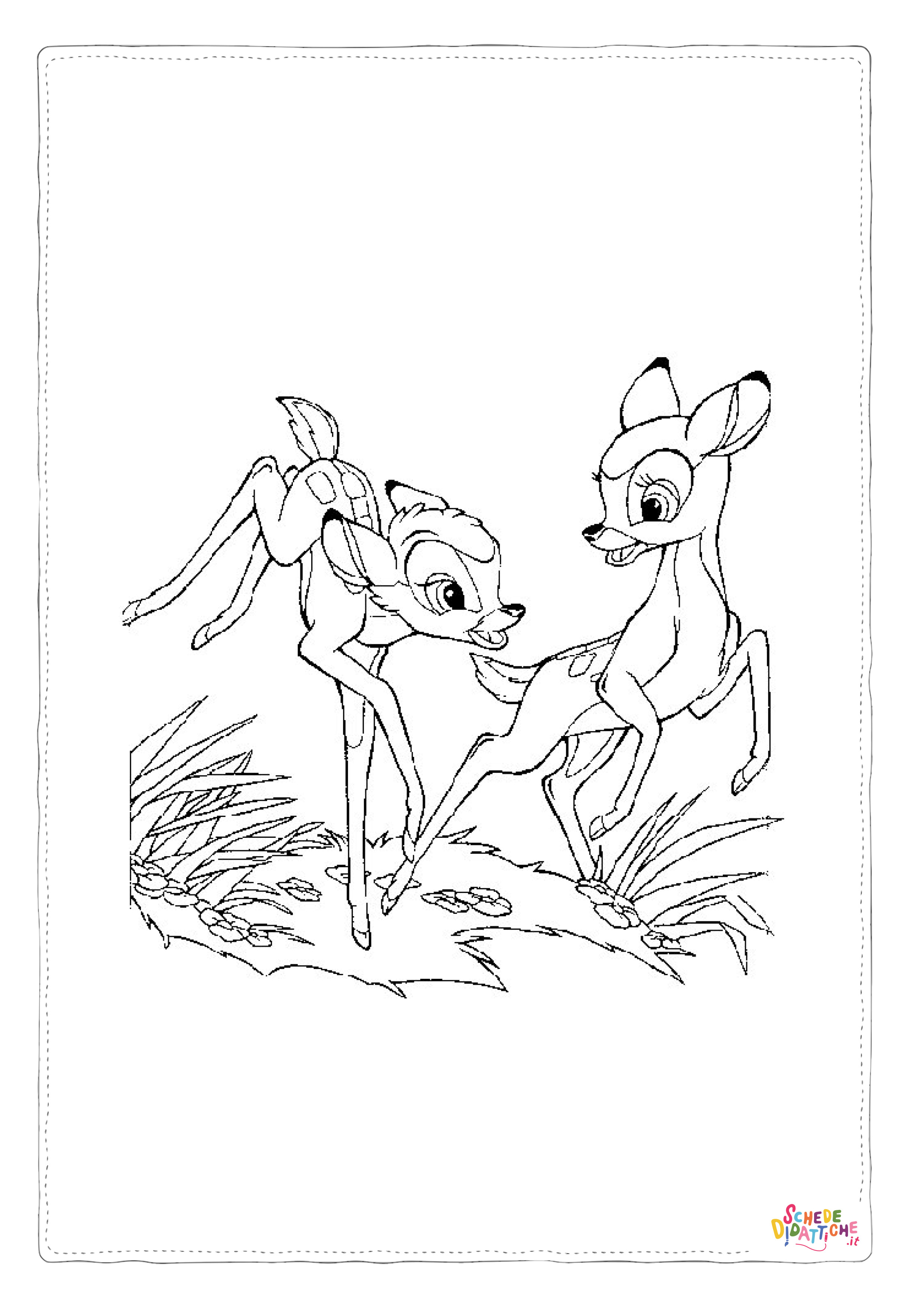 Disegno "Disegno di Bambi da stampare e colorare" Disegno di Bambi da stampare e colorare