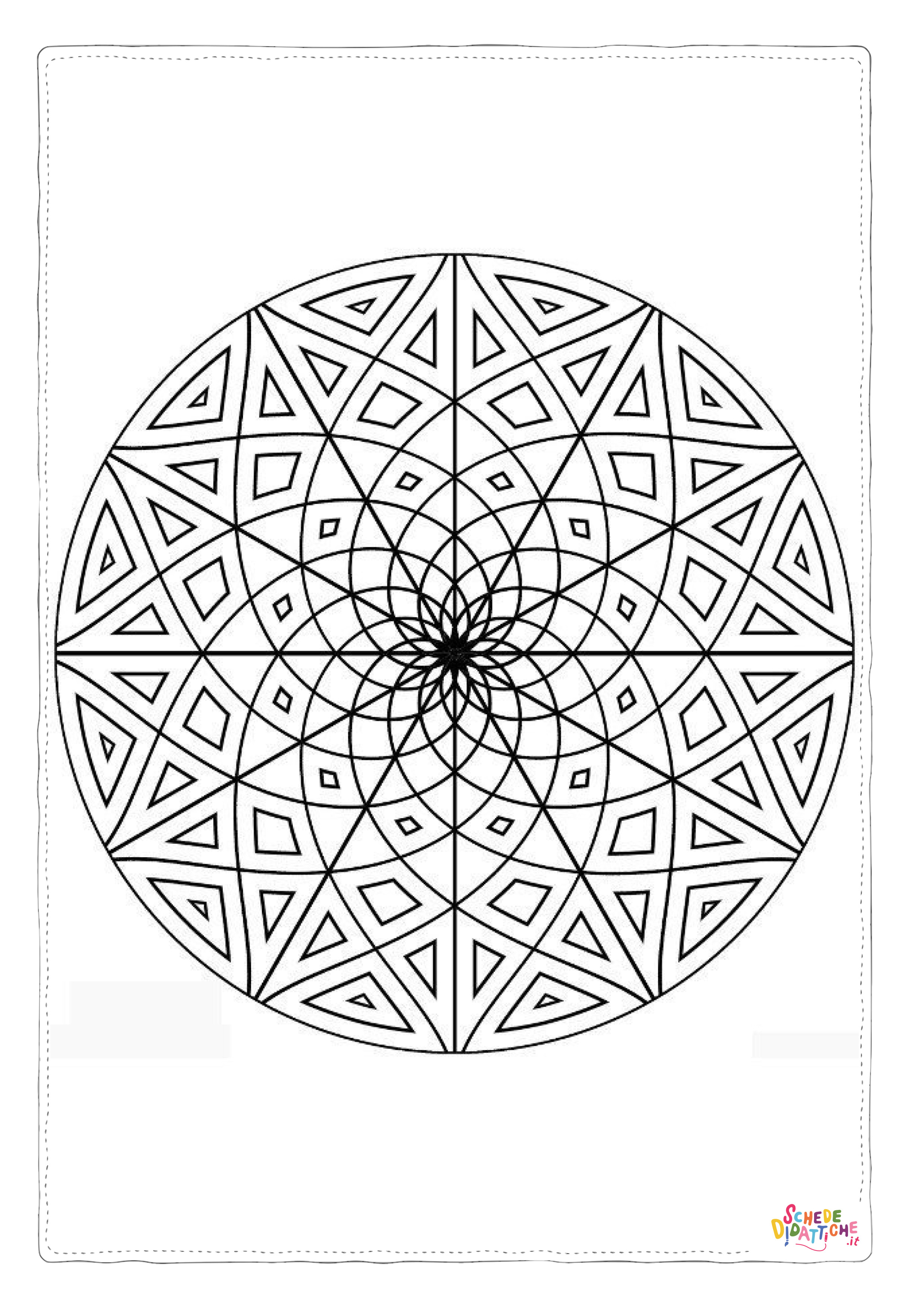 Disegno "Disegno di mandala da stampare e colorare 1043" Disegno di mandala da stampare e colorare 1043